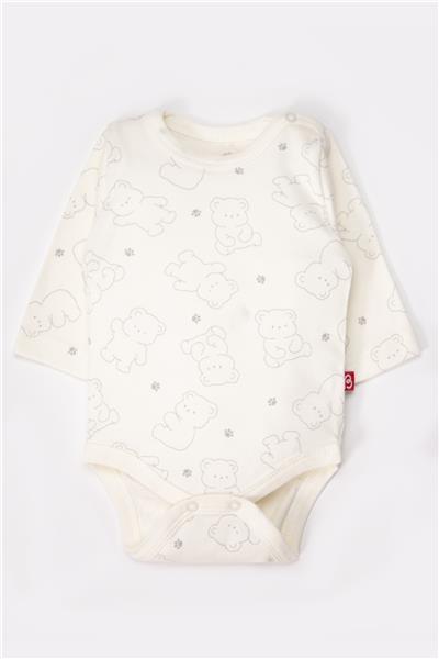 UZUN KOLLU BODY 3LÜ (CUTE BEAR) GRİ MELANJ