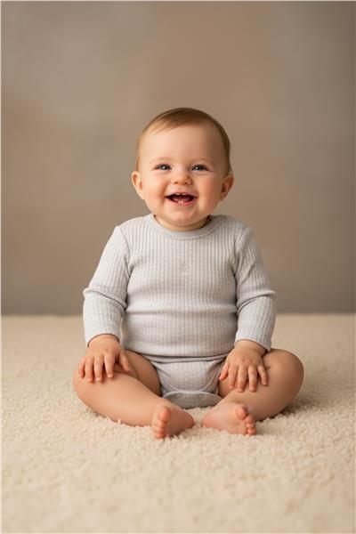 UZUN KOLLU BODY 3LÜ (CUTE BEAR) GRİ MELANJ