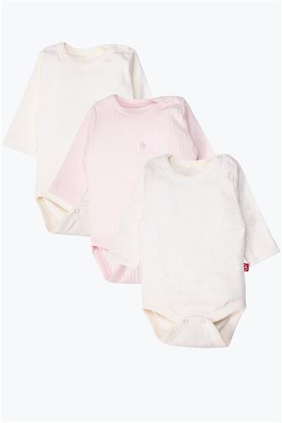 UZUN KOLLU BODY 3LÜ (CUTE BUNNY) PEMBE
