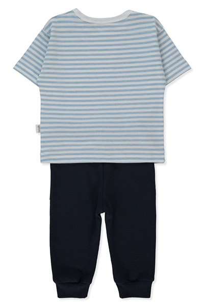 WAFFLE PANTOLON 2Lİ TAKIM (STRIPED) MAVİ