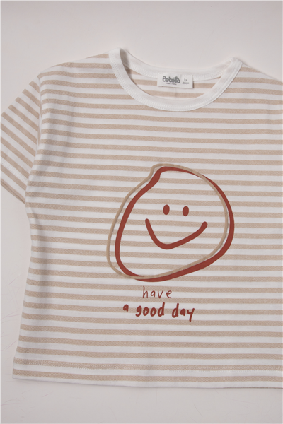 WAFFLE ŞORT 2Lİ TAKIM (STRIPED) BEJ