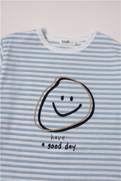 WAFFLE ŞORT 2Lİ TAKIM (STRIPED) MAVİ