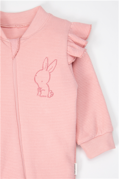 WAFFLE SÜPREM PATİKSİZ TULUM (RABBIT AND CARROTS) PEMBE