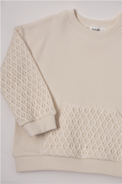 WAFFLE SWEAT 2Lİ TAKIM (LACY GIRL) BEJ