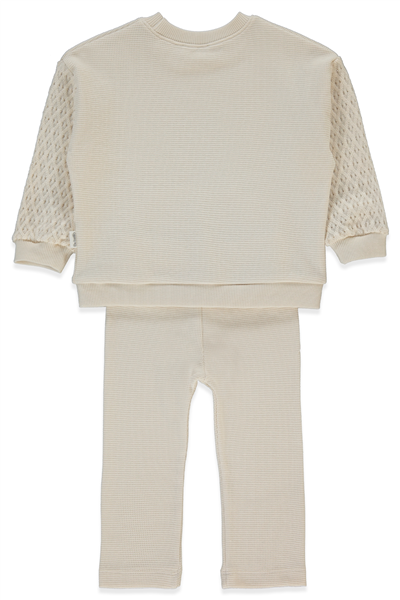 WAFFLE SWEAT 2Lİ TAKIM (LACY GIRL) BEJ