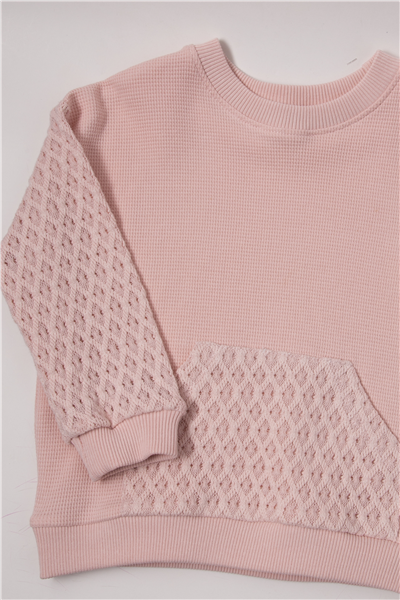 WAFFLE SWEAT 2Lİ TAKIM (LACY GIRL) PEMBE