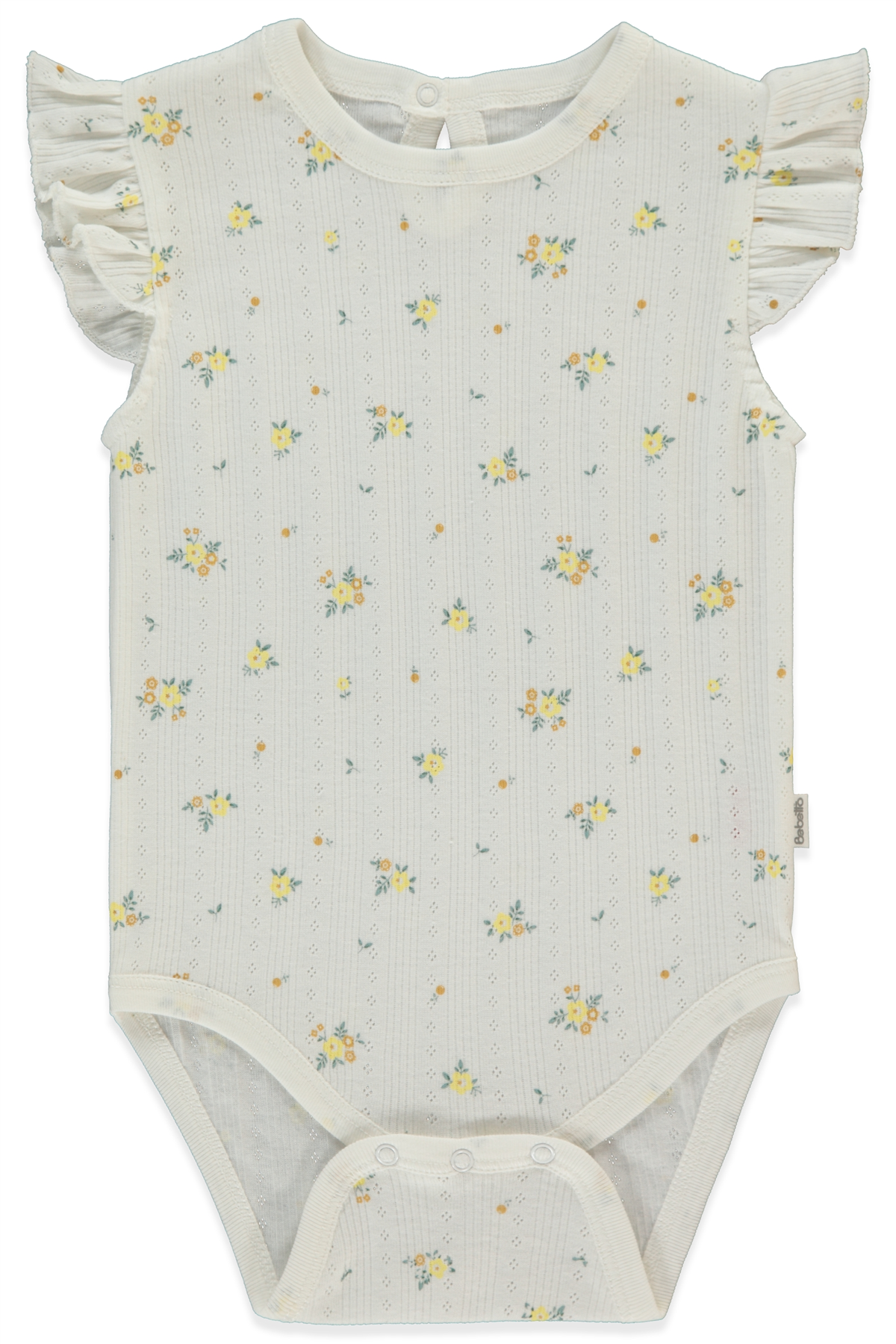 AJURLU KISA KOLLU BODY YAŞ BASKILI (BLOOM) SARI
