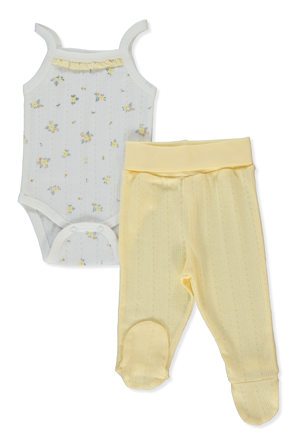 AJURLU PATİKLİ PANTOLON 2Lİ TAKIM  (BLOOM) SARI