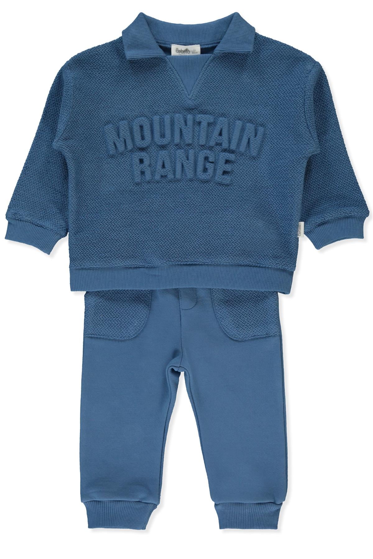 BALIKSIRTI ÜÇ İP SWEAT 2Lİ TAKIM (MOUNTAIN RANGE) İNDİGO