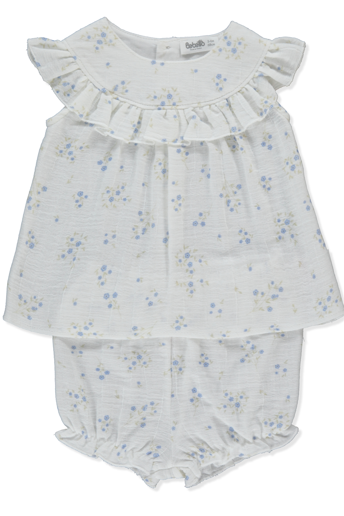 DOKUMA ŞORT 2Lİ TAKIM (FLOWERY) EKRU