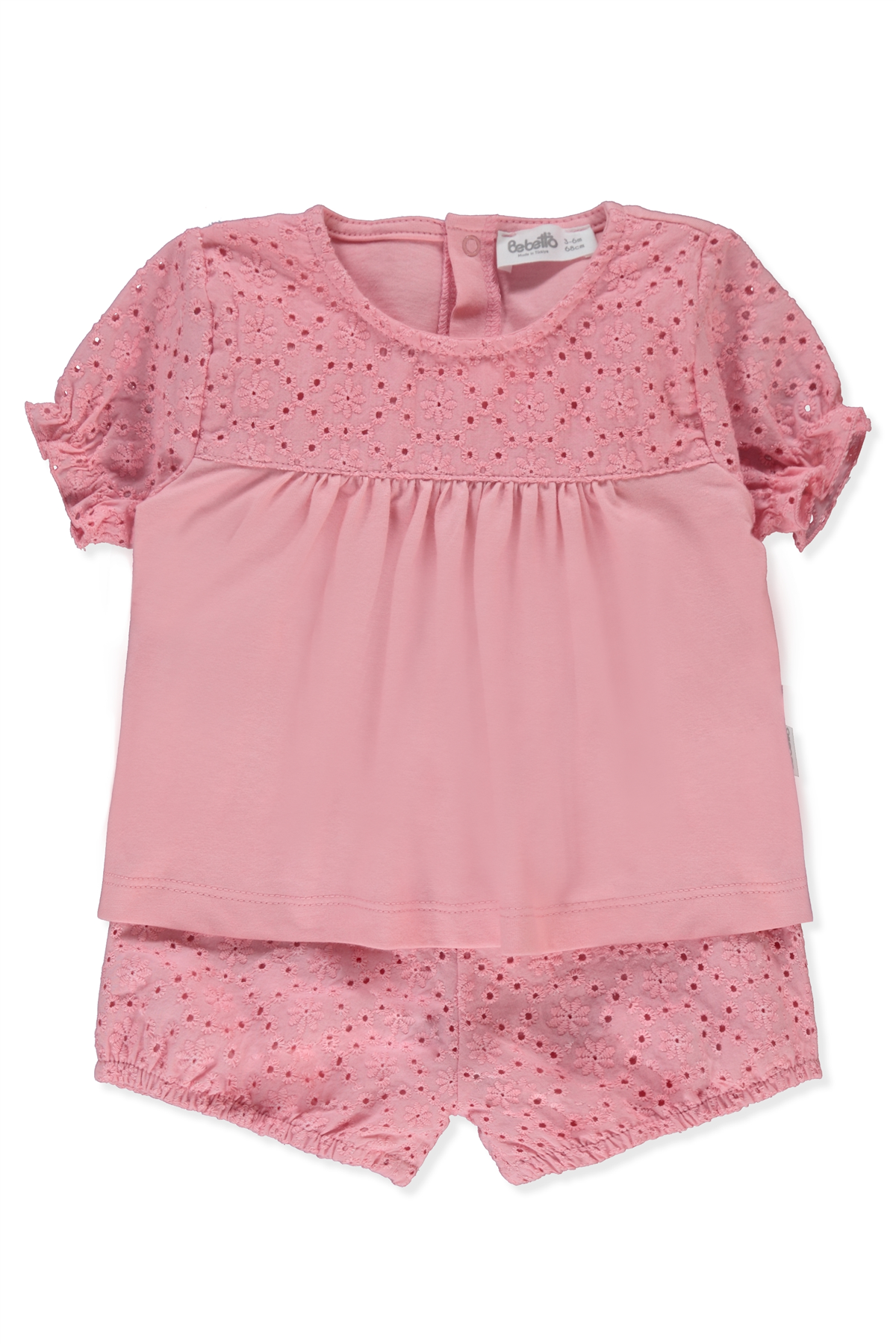 DOKUMA ŞORT 2Lİ TAKIM (LOVELY FLOWERS) PEMBE