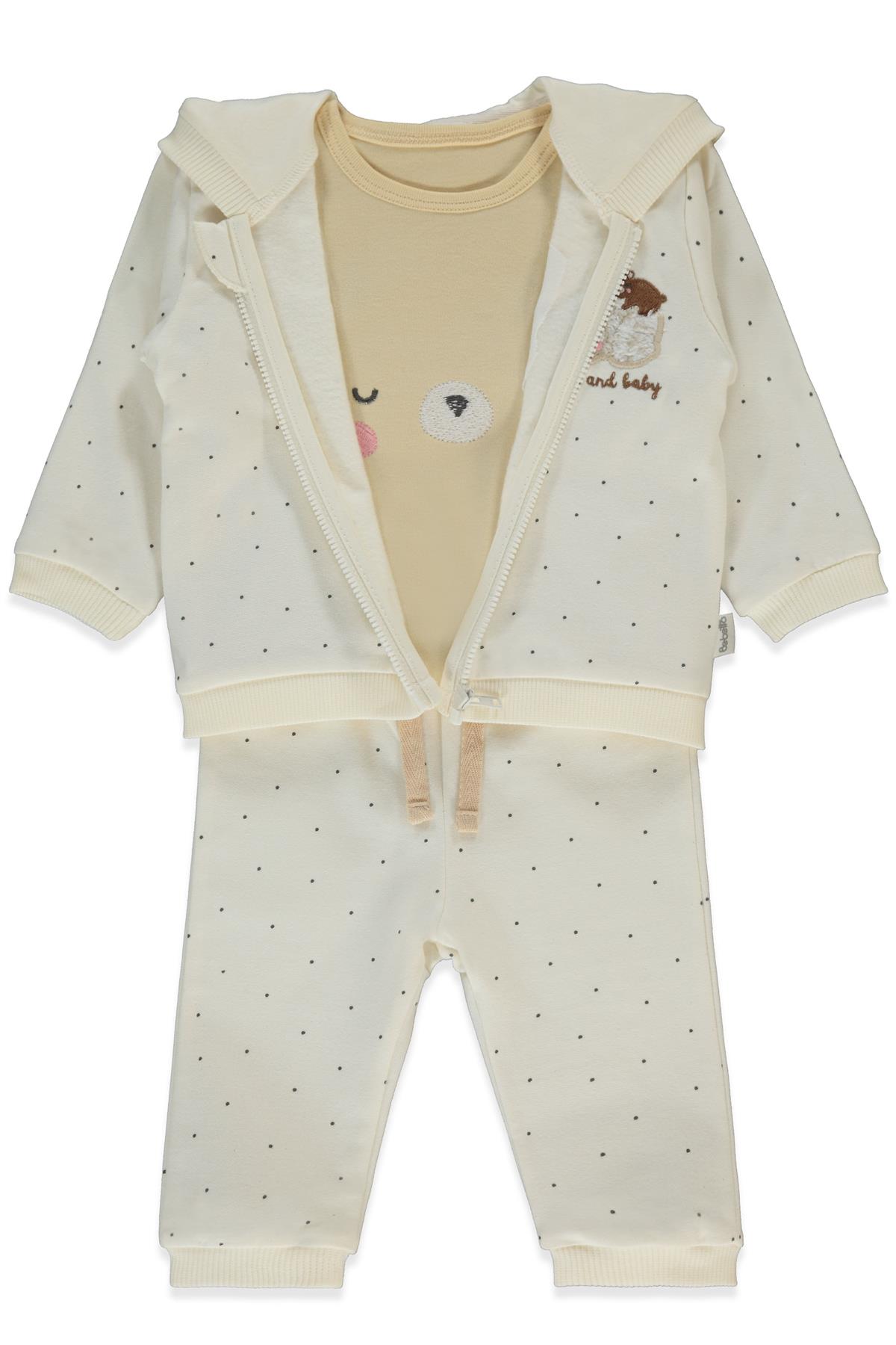 İKİ İP HIRKA 3LÜ TAKIM (MOTHER AND BABY) EKRU