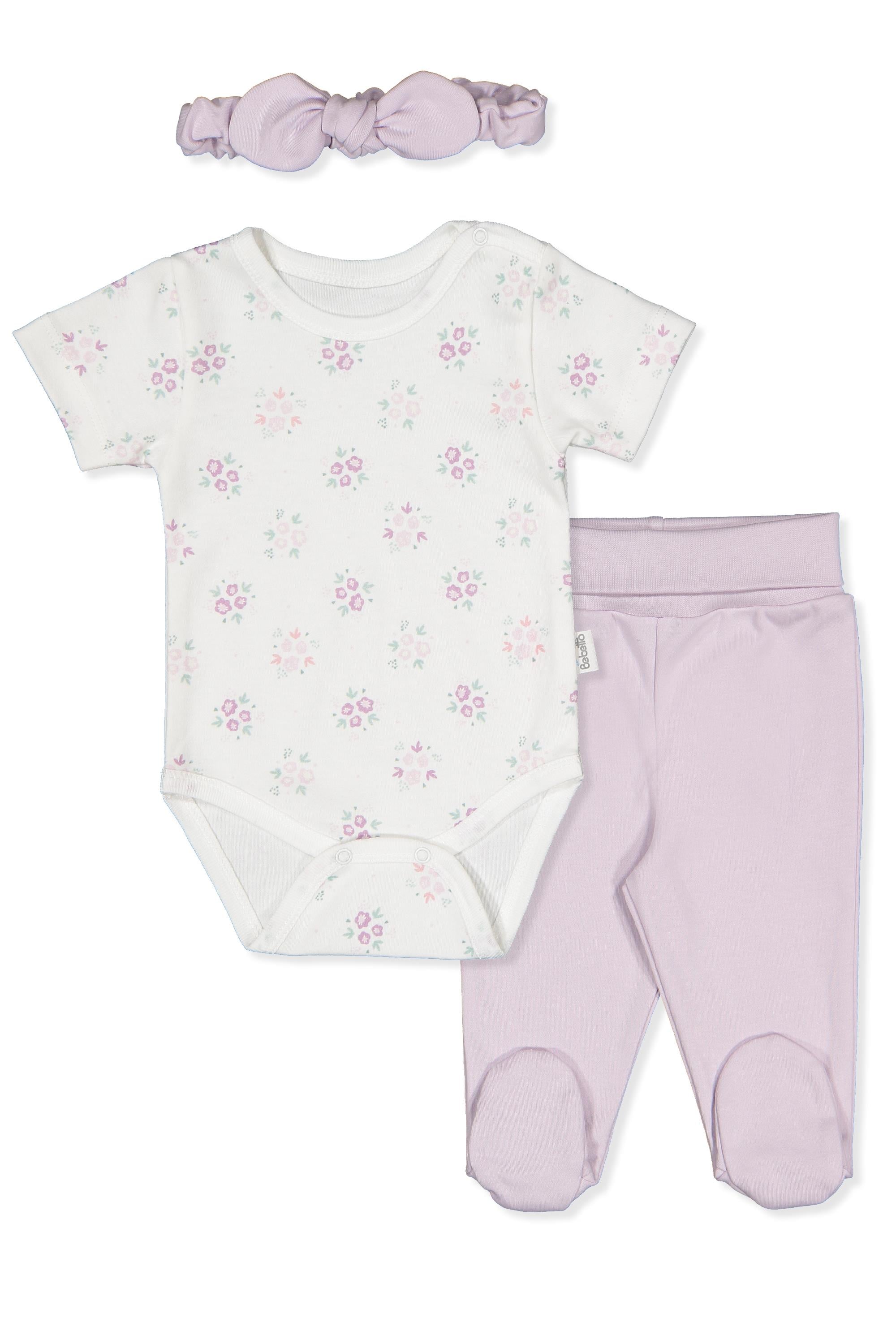 İNTERLOK BODY SET 3LÜ (FLOWERS/25) LİLA