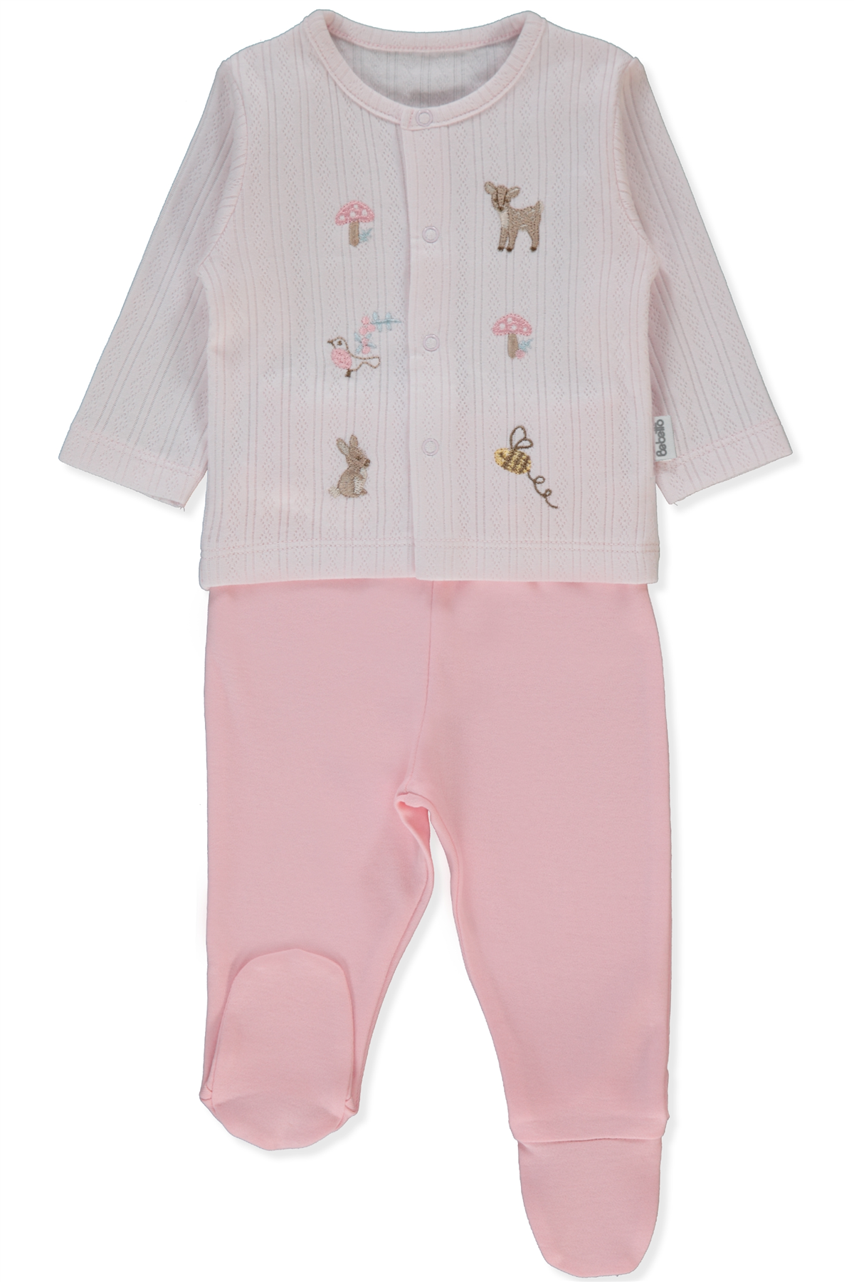 İNTERLOK PATİKLİ PİJAMA TAKIMI 2Lİ (LOVES YOU) PEMBE