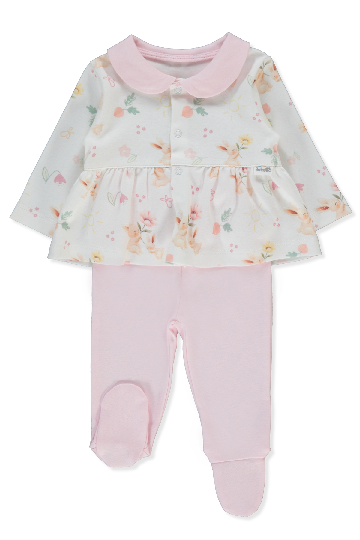 İNTERLOK PATİKLİ PİJAMA TAKIMI 2Lİ (MY SUN) PEMBE