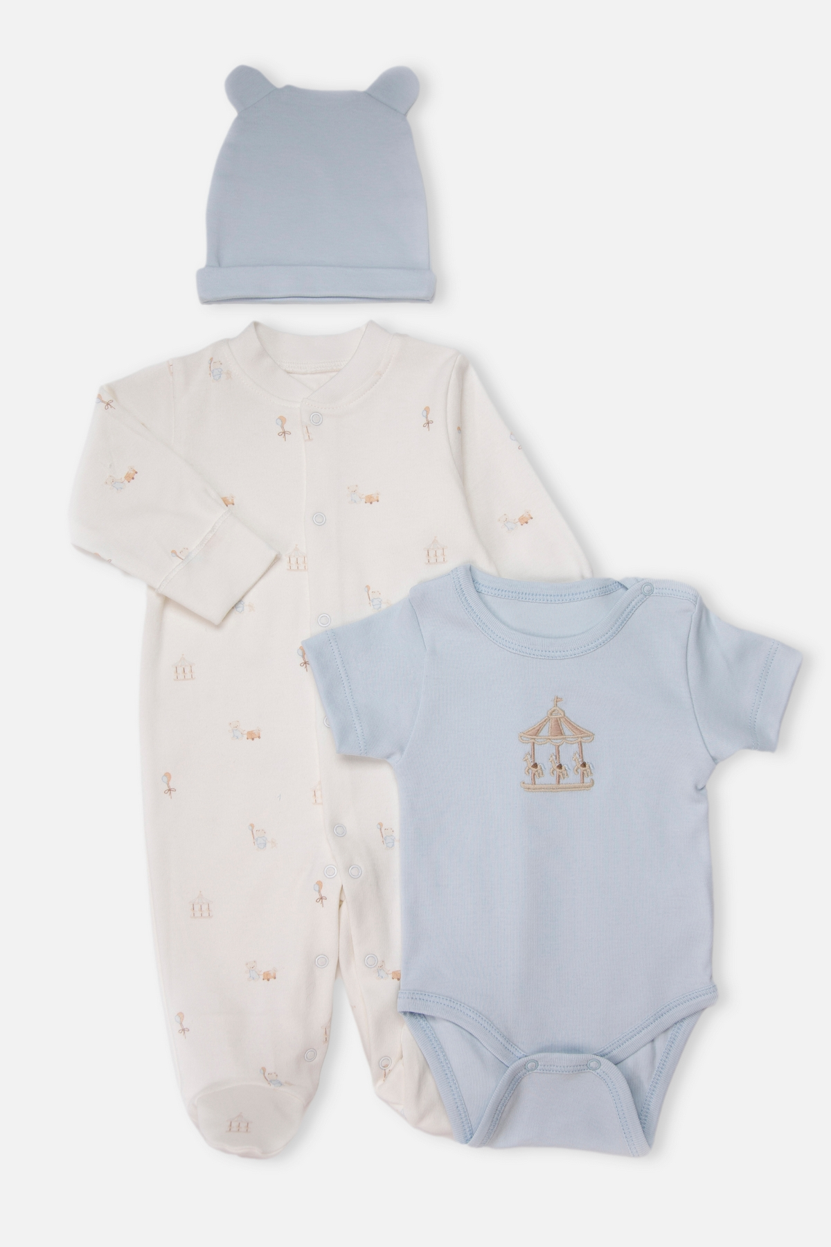 İNTERLOK PATİKLİ TULUM SET 3LÜ (MY FIRST PLAYMATE) MAVİ