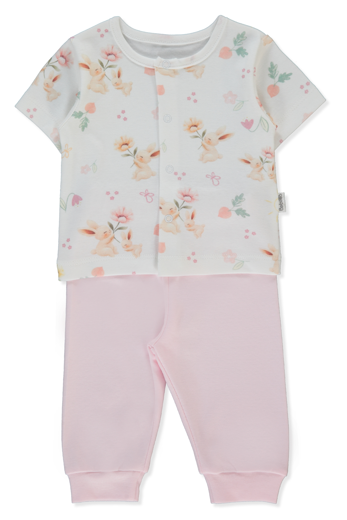 İNTERLOK PATİKSİZ MİNİ PİJAMA TAKIMI 2Lİ (MY SUN) PEMBE