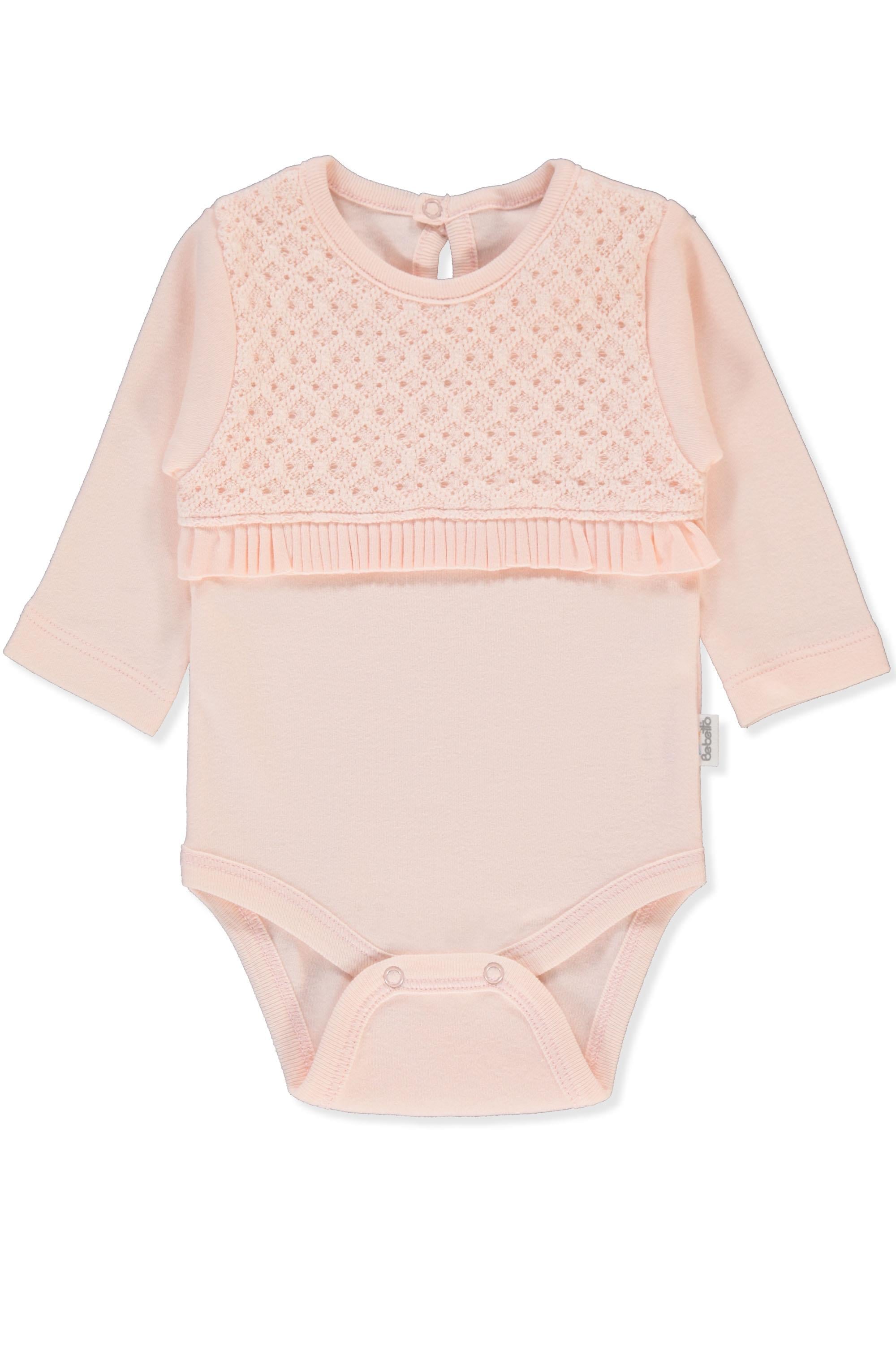 İNTERLOK UZUN KOLLU BODY AY (LITTLE LADY/25) PEMBE