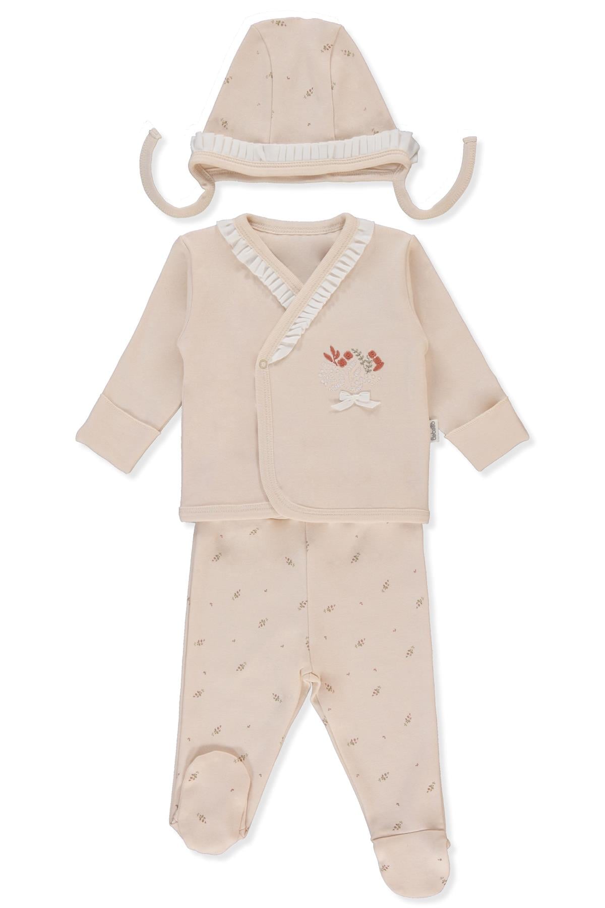 İNTERLOK ZIBIN SET 3LÜ (TINY FLORIST) BEJ