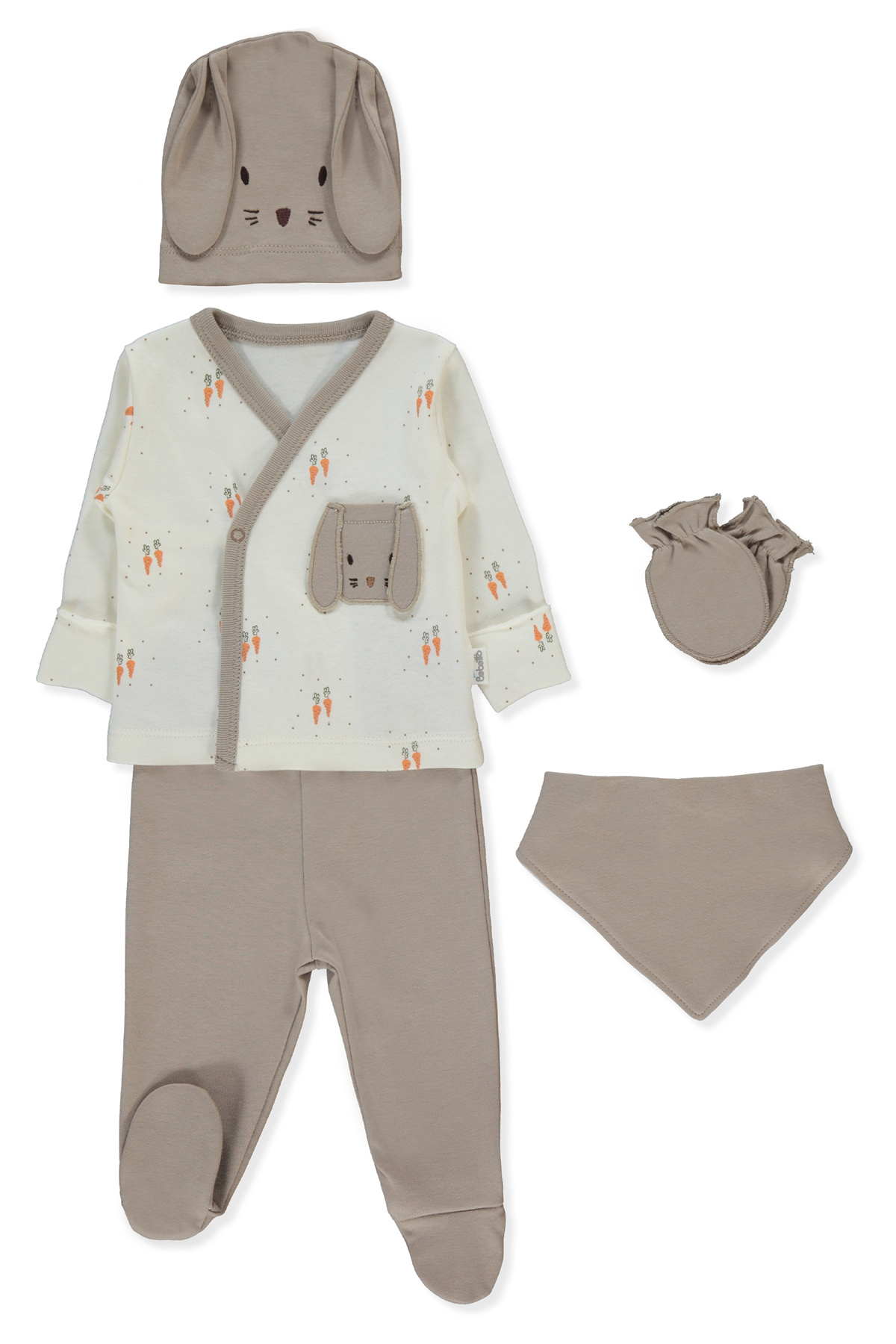 İNTERLOK ZIBIN SET 5Lİ (BABY CARROT) KAHVERENGİ