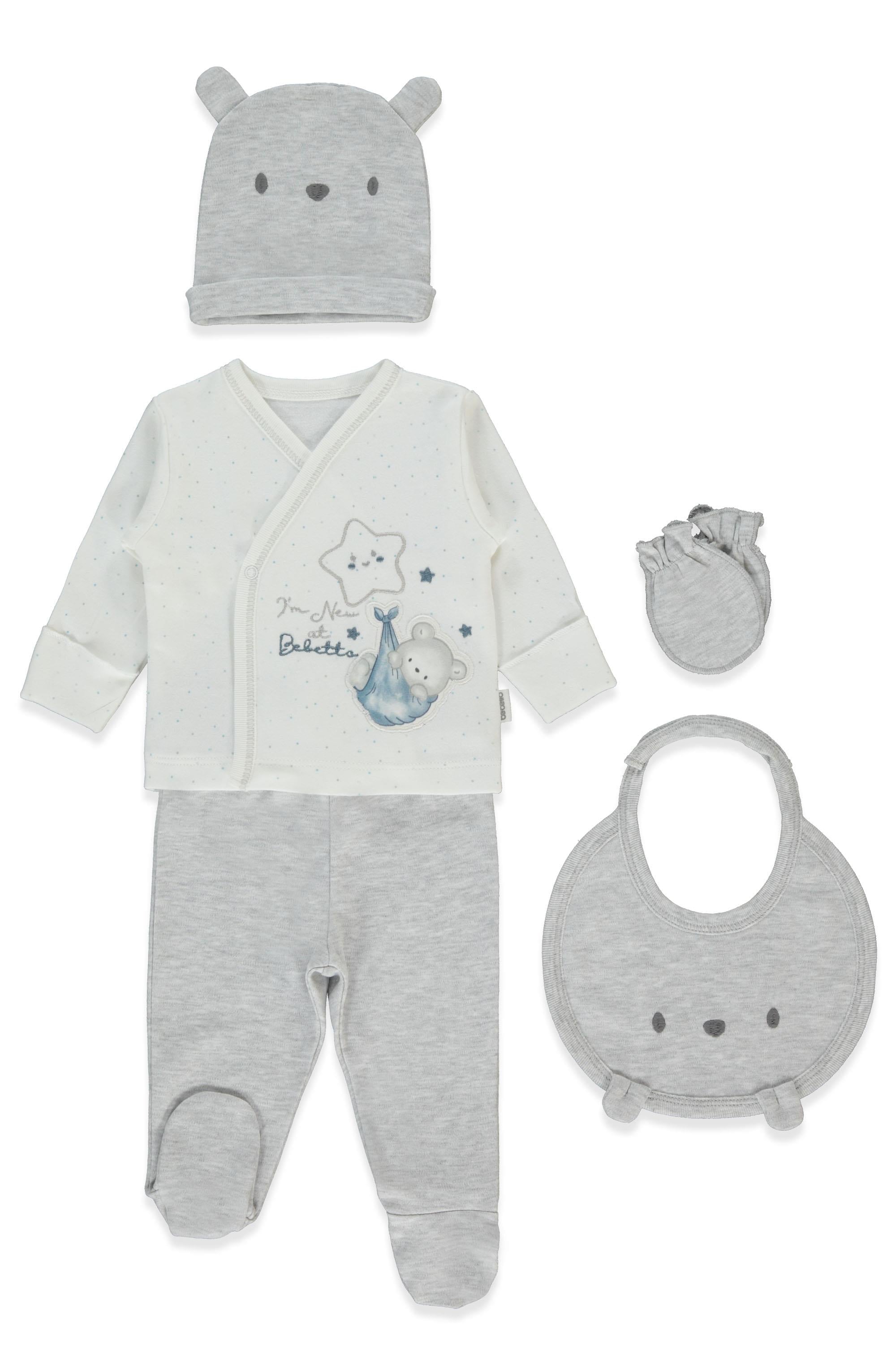 İNTERLOK ZIBIN SET 5Lİ (BE KIND) GRİ MELANJ