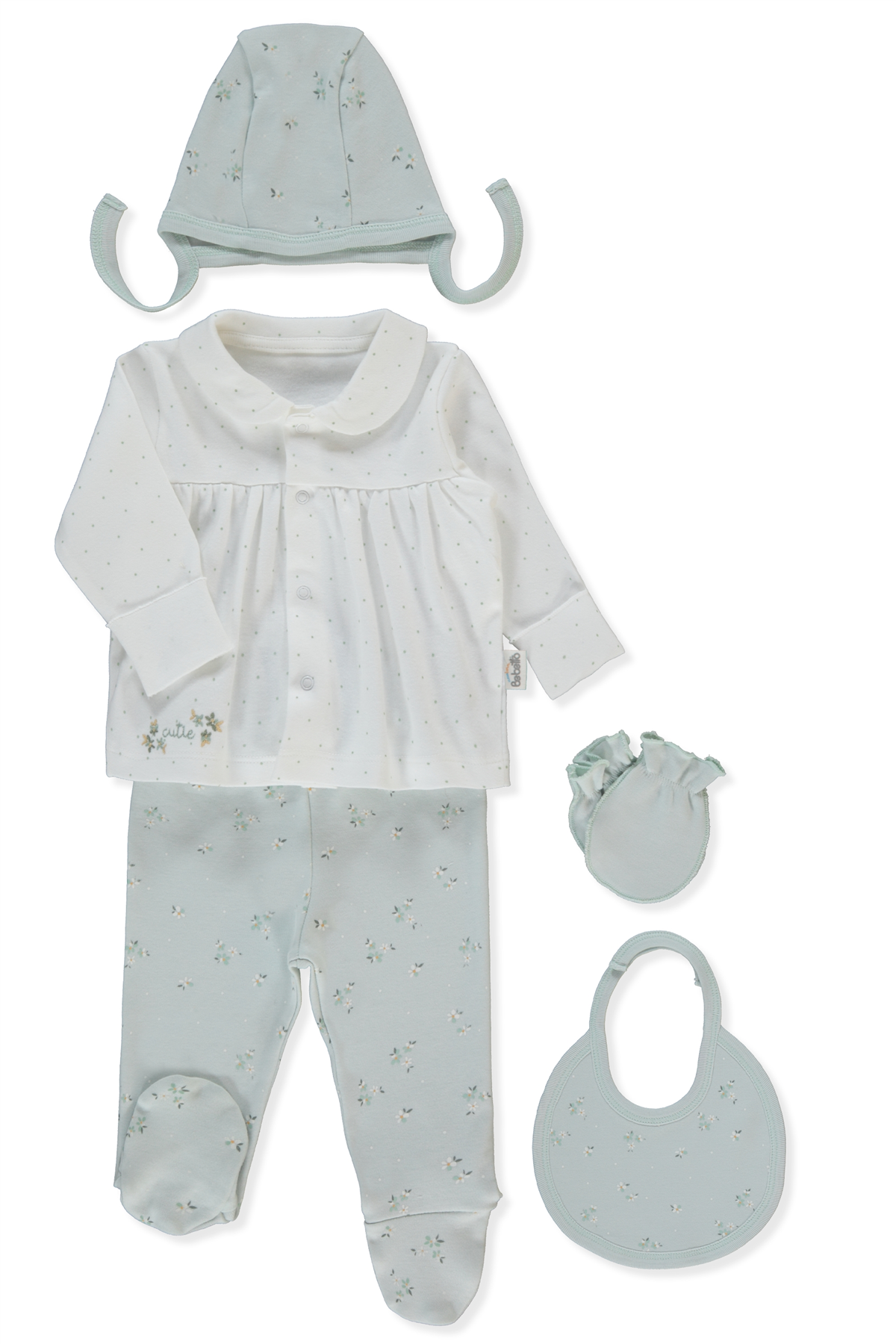İNTERLOK ZIBIN SET 5Lİ (FLOWER GARDEN) MİNT