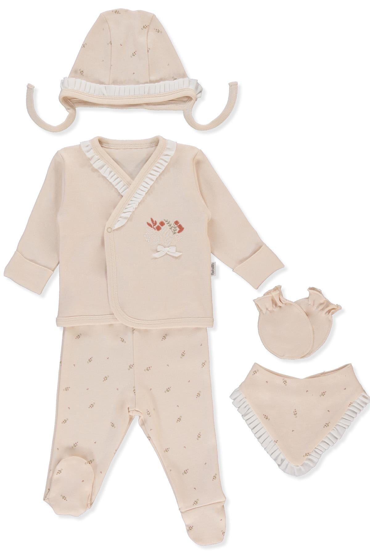 İNTERLOK ZIBIN SET 5Lİ (TINY FLORIST) BEJ
