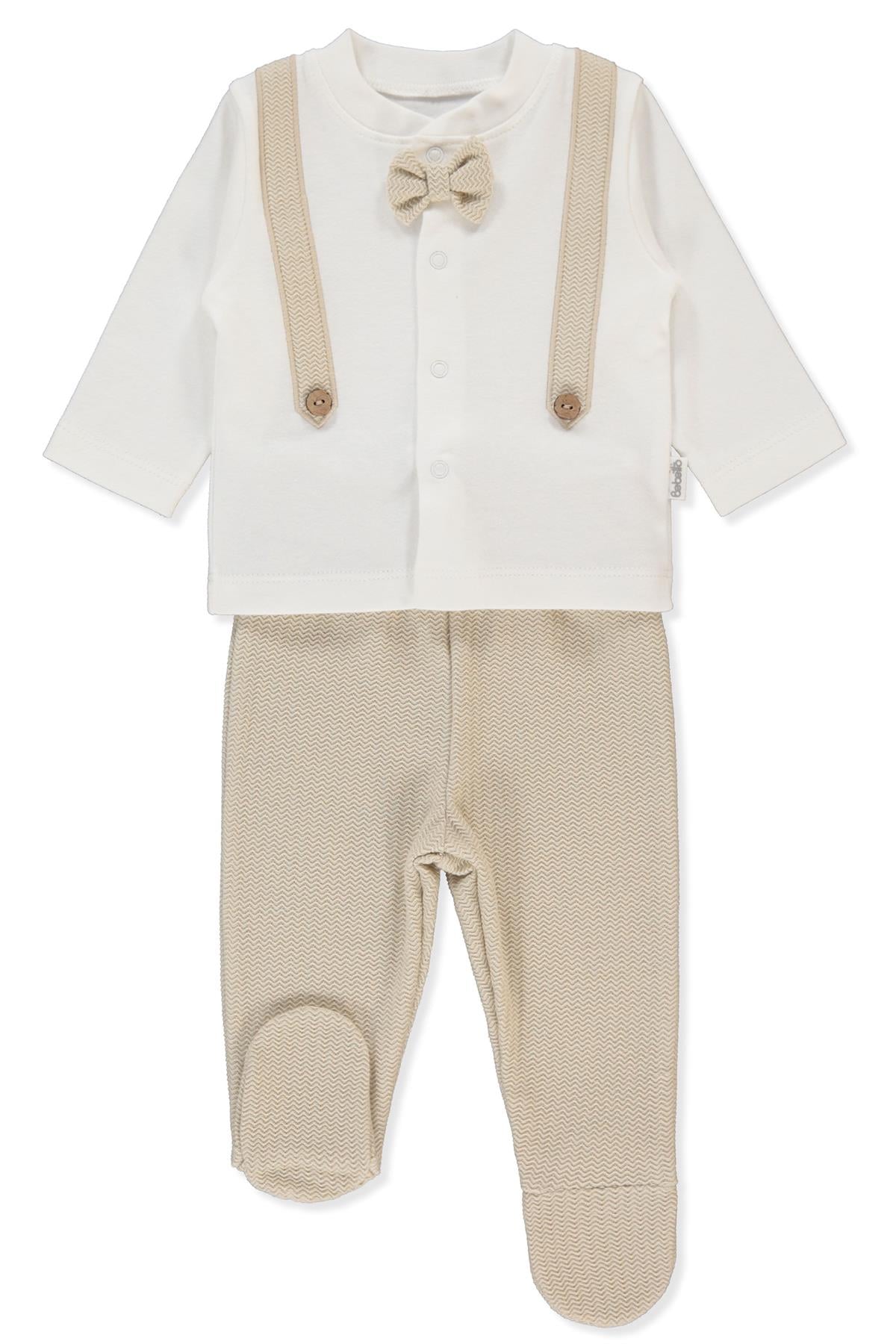 JAKARLI İKİ İP PATİKLİ PİJAMA TAKIMI 2Lİ (BABY KING/25) BEJ