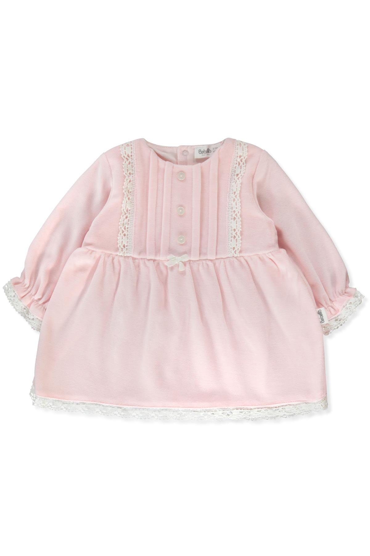 KADİFE ELBİSE (CUTE SMILE) PEMBE