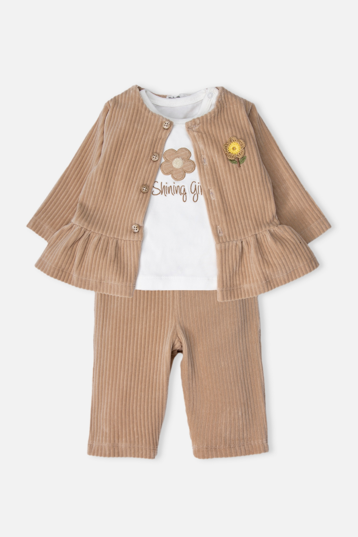 KADİFE HIRKA 3LÜ TAKIM (SHINING GIRL) BEJ