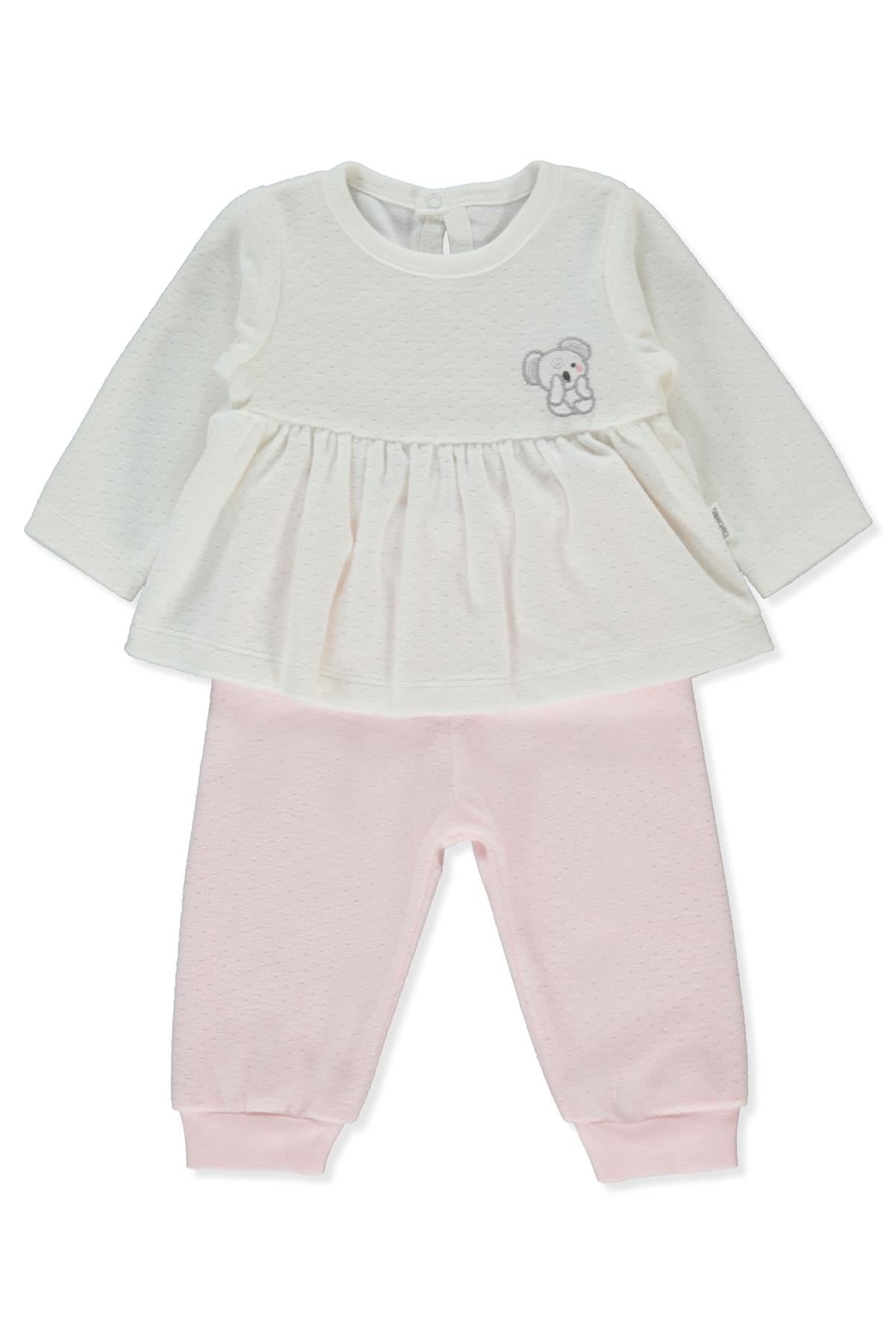 KADİFE PATİKSİZ PİJAMA TAKIMI 2Lİ (MY LITTLE ONE) PEMBE