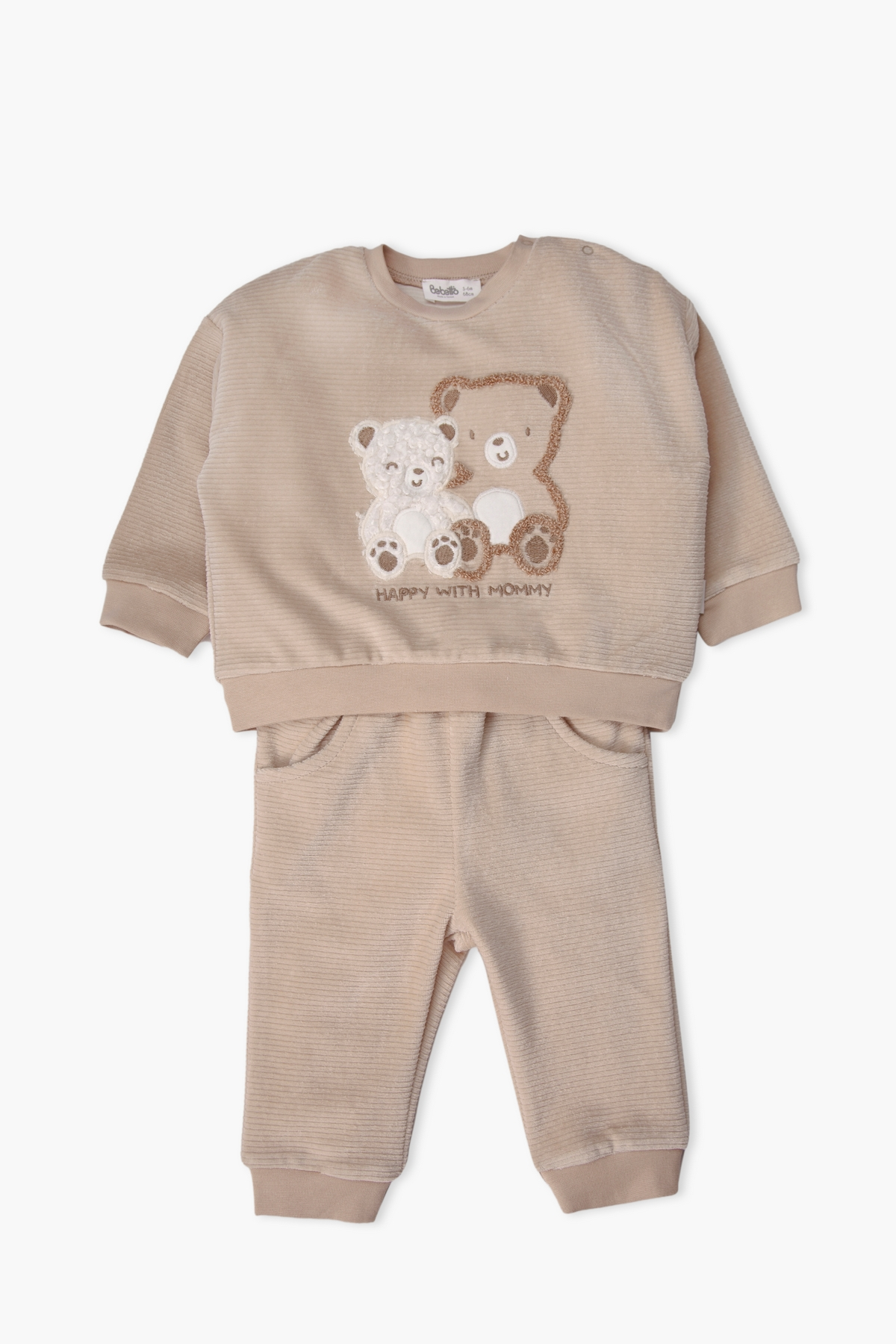 KADİFE SWEAT 2Lİ TAKIM (HAPPY WITH MOMMY) BEJ