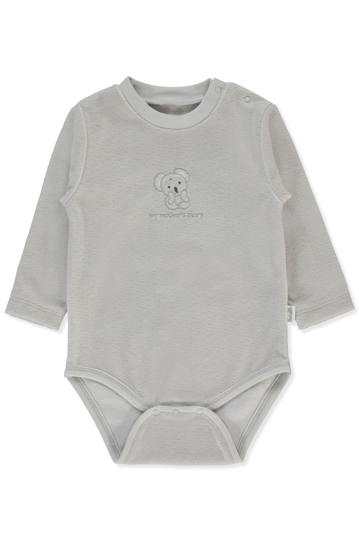 KADİFE UZUN KOLLU BODY YAŞ (MY LITTLE ONE) GRİ