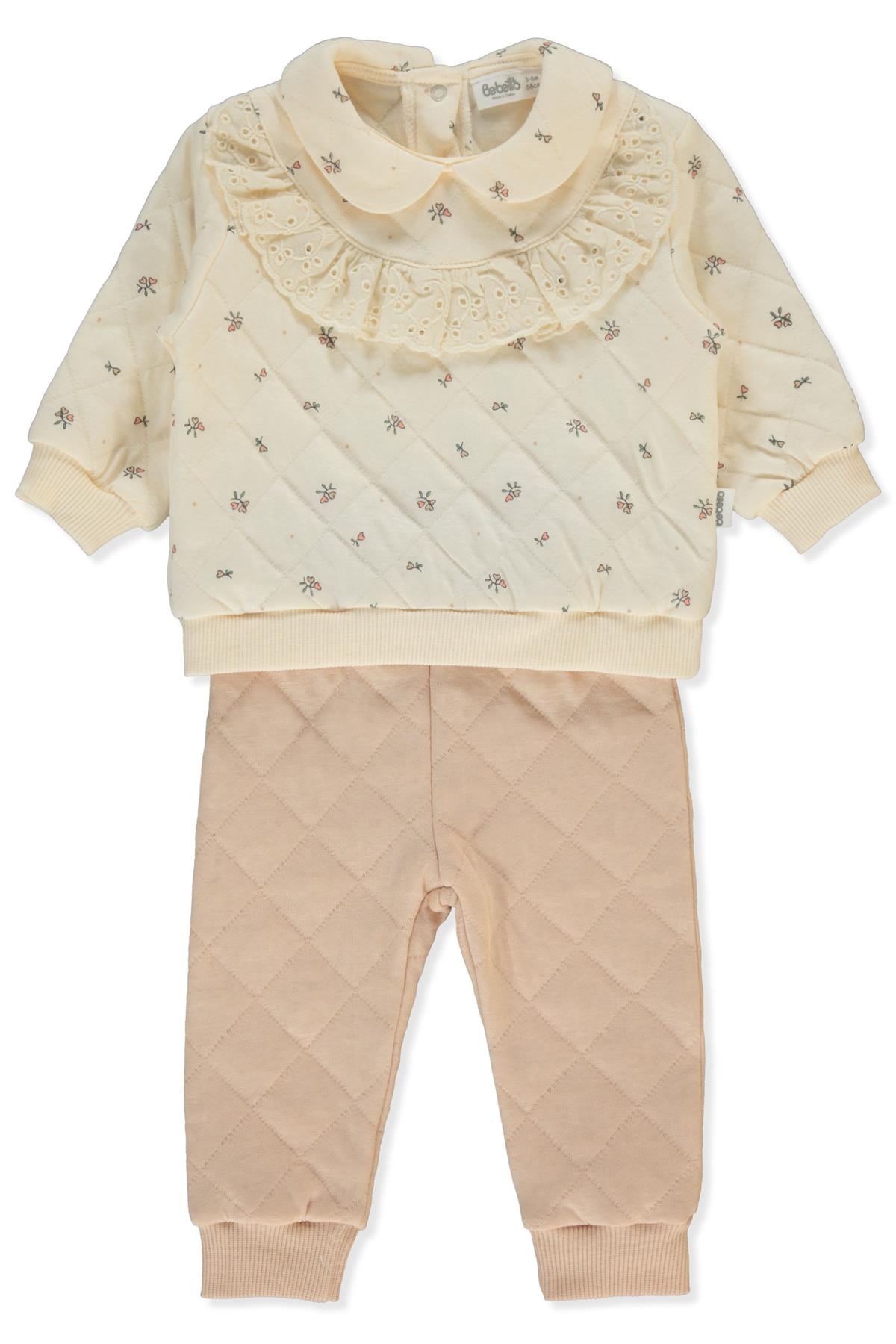 KAPİTONE SWEAT 2Lİ TAKIM (PETITE FLEURS) BEJ