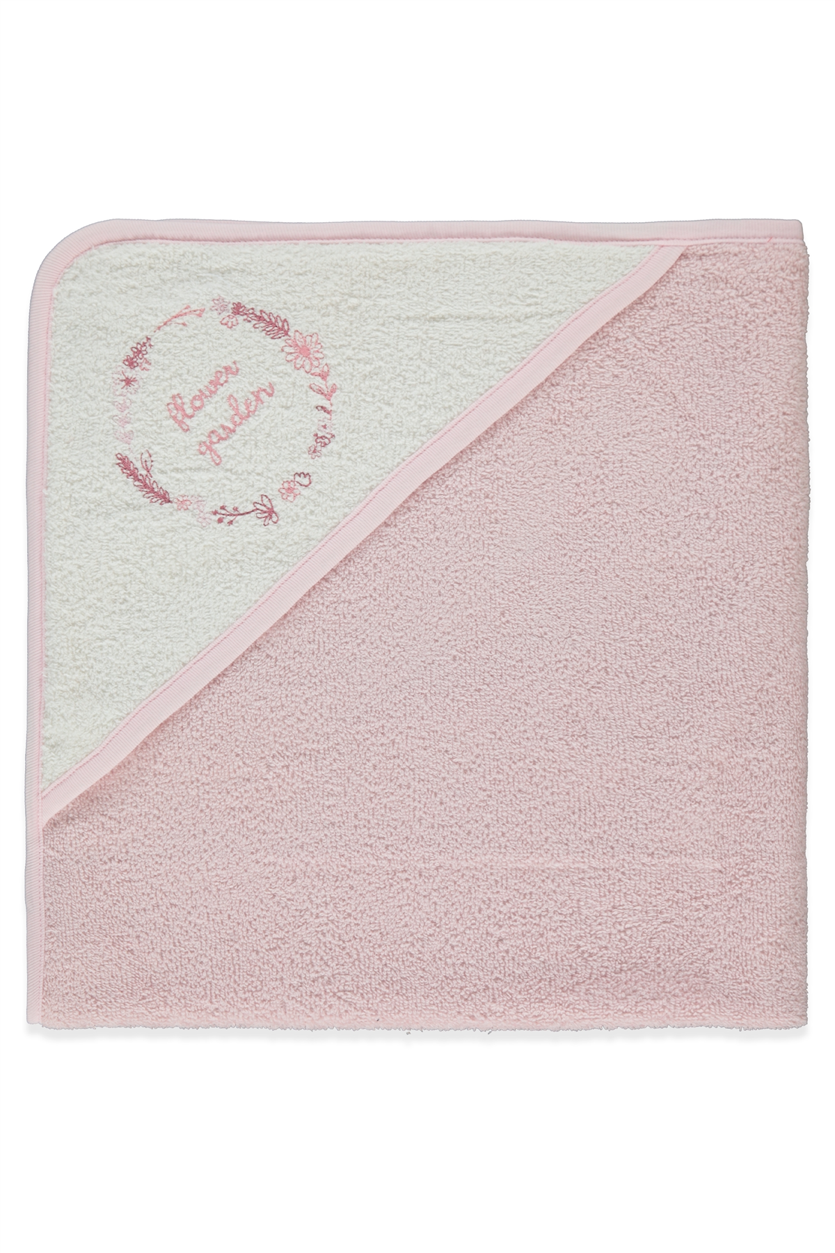 KAPŞONLU HAVLU (FLOWER GARDEN) PEMBE