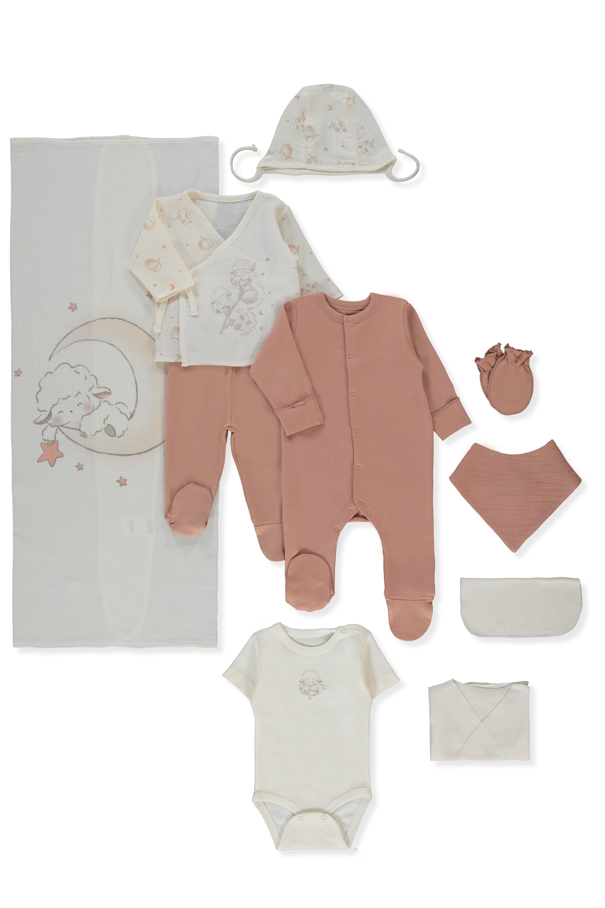 MÜSLİN ZIBIN SET 10LU (PILLOWY) KİREMİT