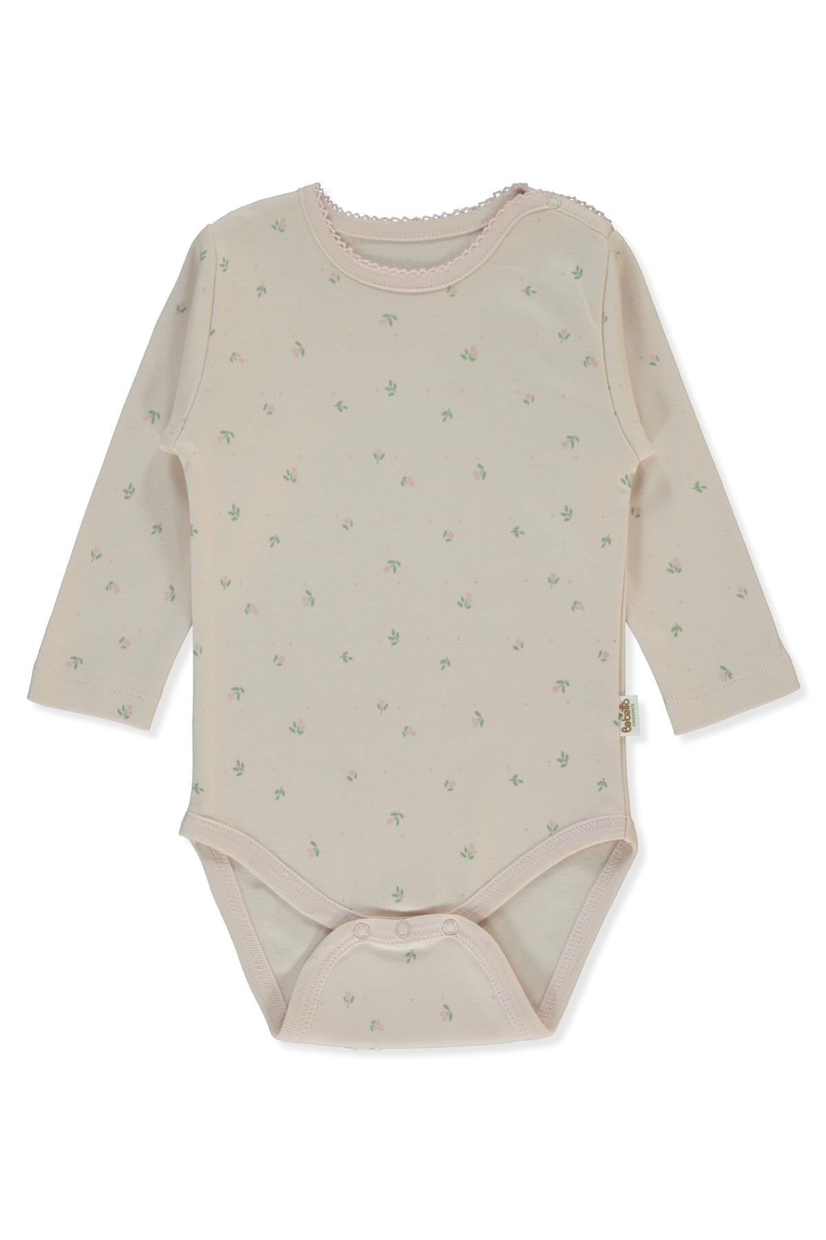 ORGANİK İNTERLOK UZUN KOLLU BODY YAŞ (ORGANIC CUTE BEAR) SOMON