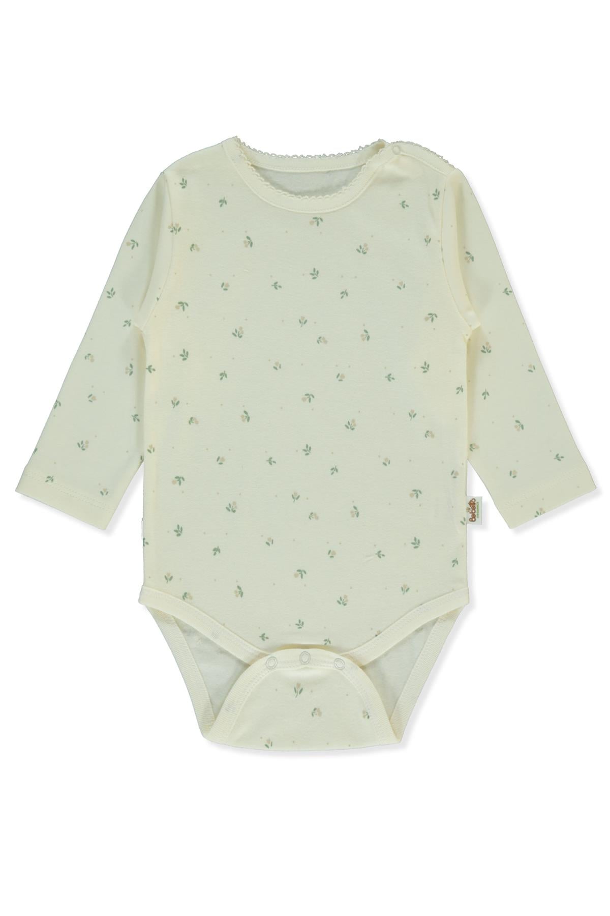 ORGANİK İNTERLOK UZUN KOLLU BODY YAŞ (ORGANIC CUTE BEAR) EKRU