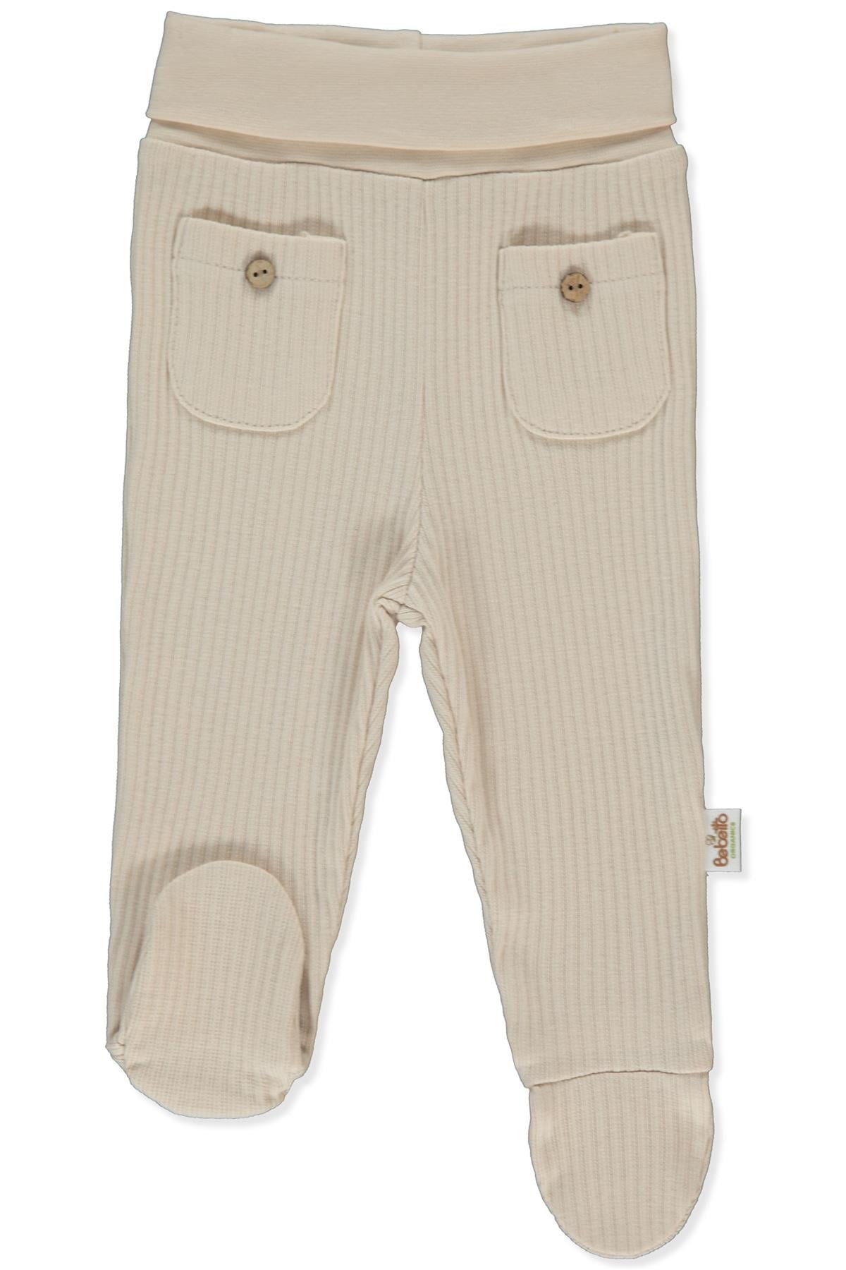 ORGANİK RAPORLU KAŞKORSE PATİKLİ PANTOLON (ORGANIC BORN WITH LOVE) BEJ