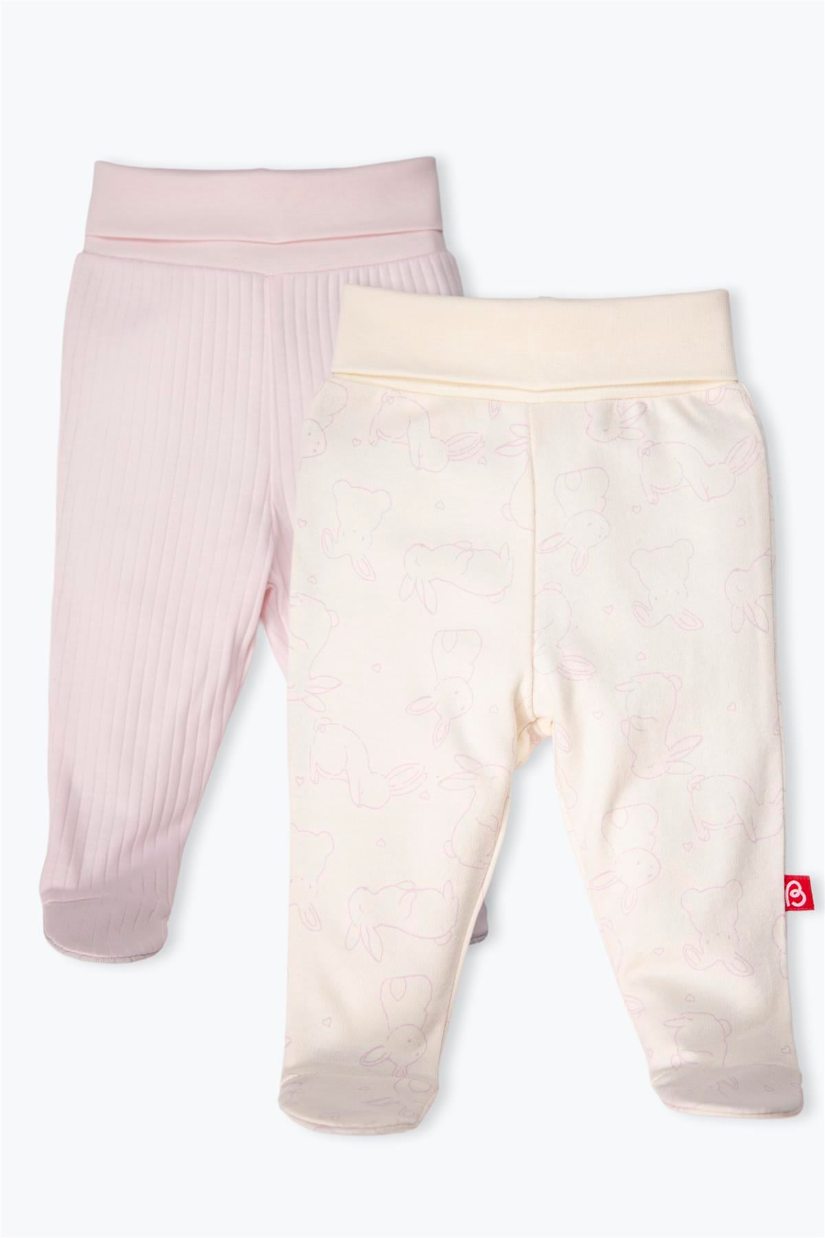 PATİKLİ PANTOLON 2Lİ (CUTE BUNNY) PEMBE
