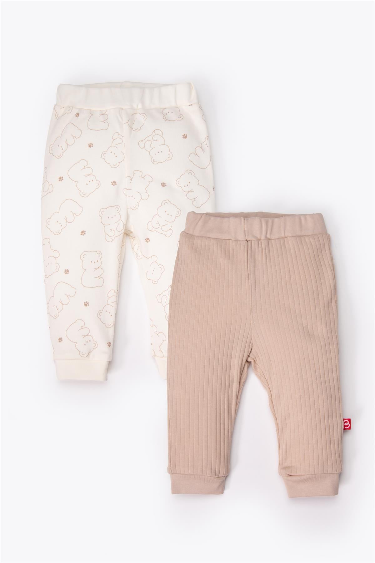 PATİKSİZ PANTOLON 2Lİ (CUTE BEAR) BEJ