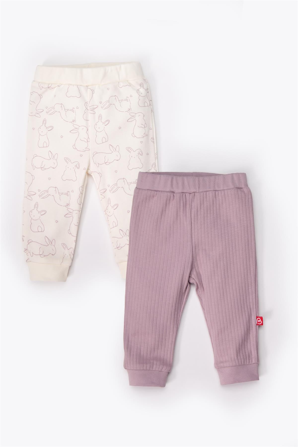 PATİKSİZ PANTOLON 2Lİ (CUTE BUNNY) MOR