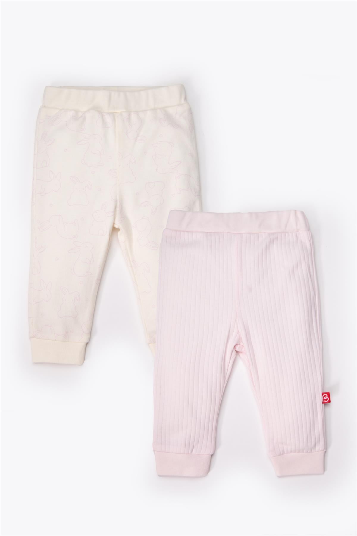 PATİKSİZ PANTOLON 2Lİ (CUTE BUNNY) PEMBE