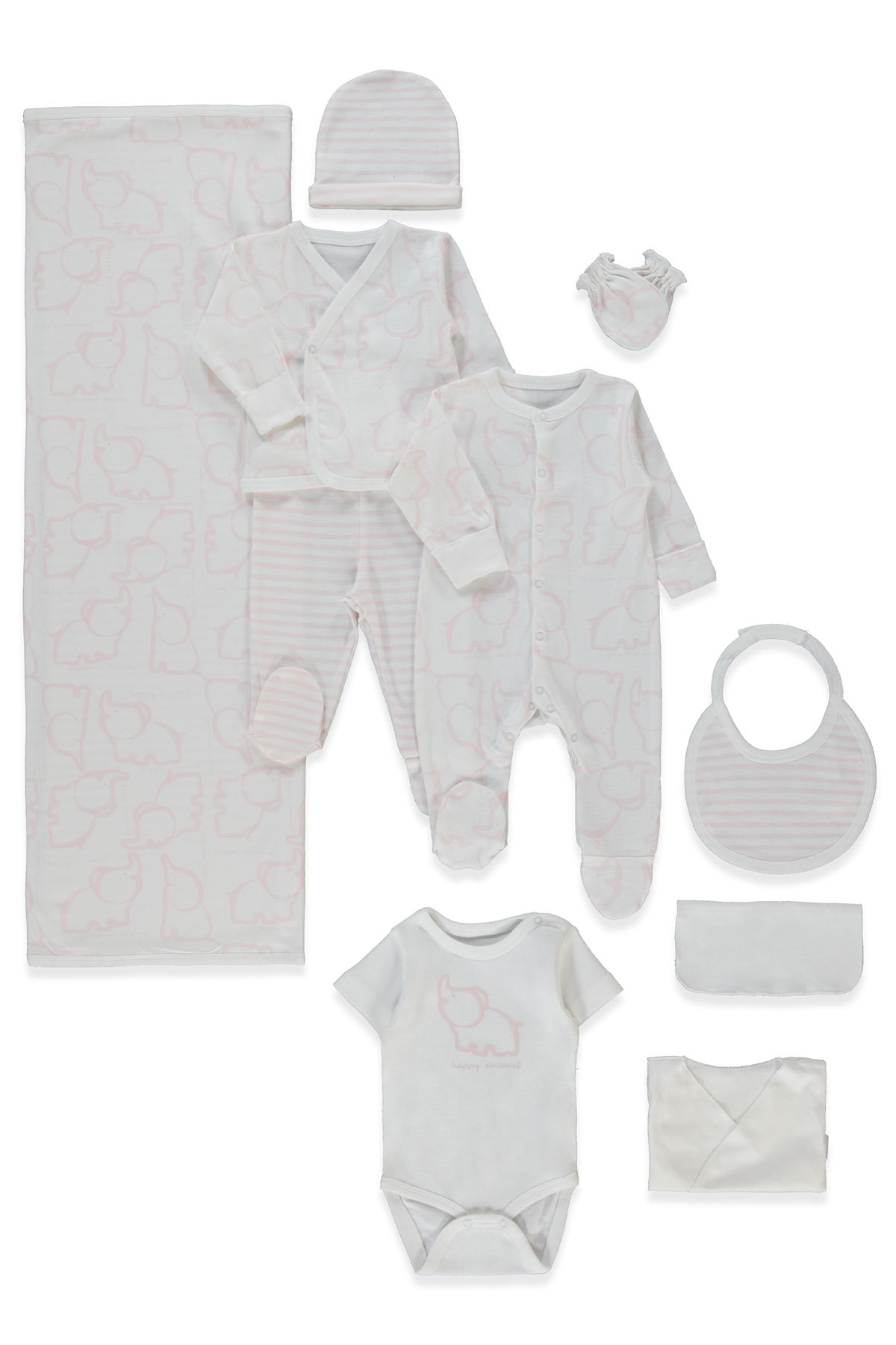 RİBANA ZIBIN SET 10LU (HAPPY ANIMAL) PEMBE