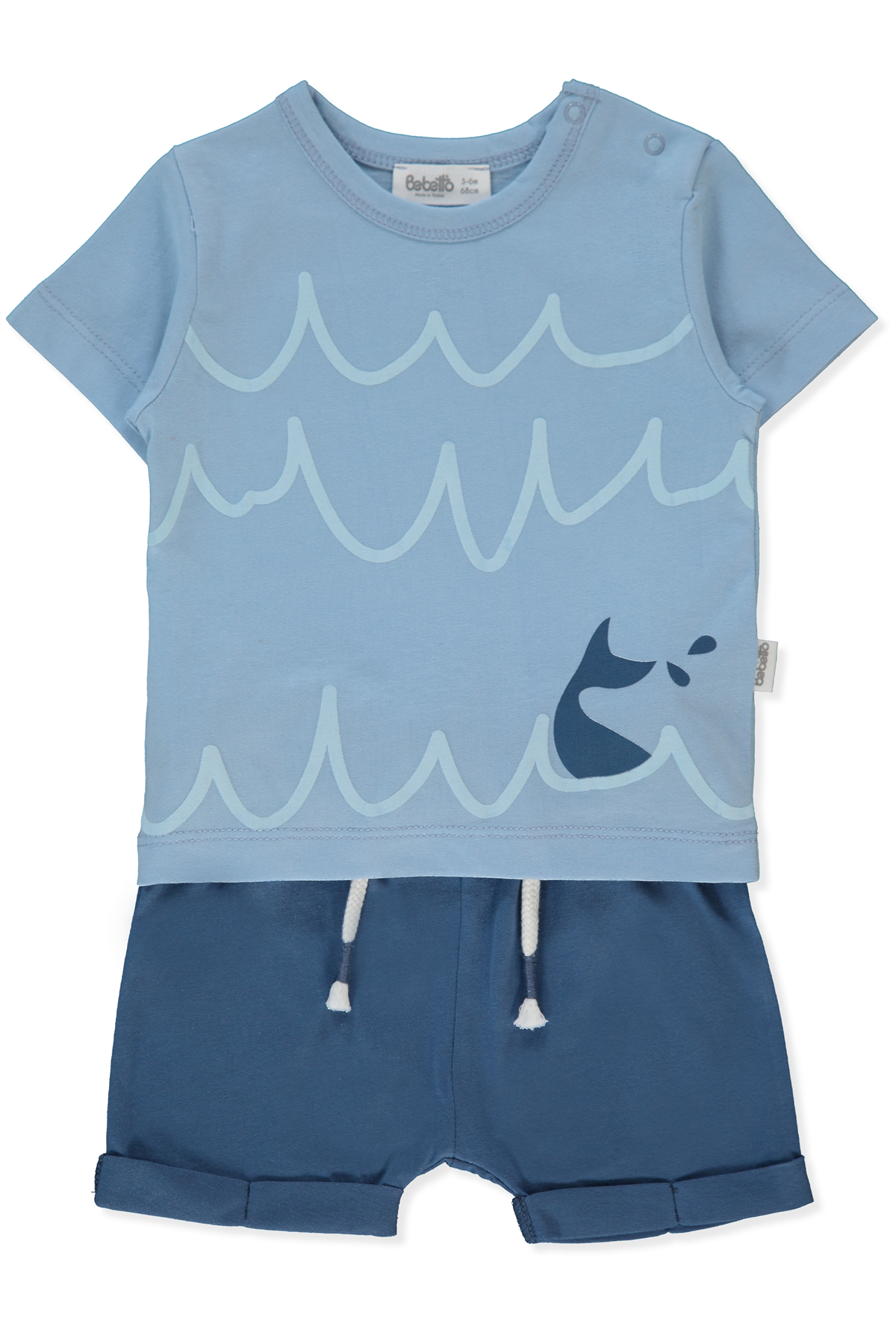 SÜPREM ŞORT 2Lİ TAKIM (HAPPY FISH) İNDİGO