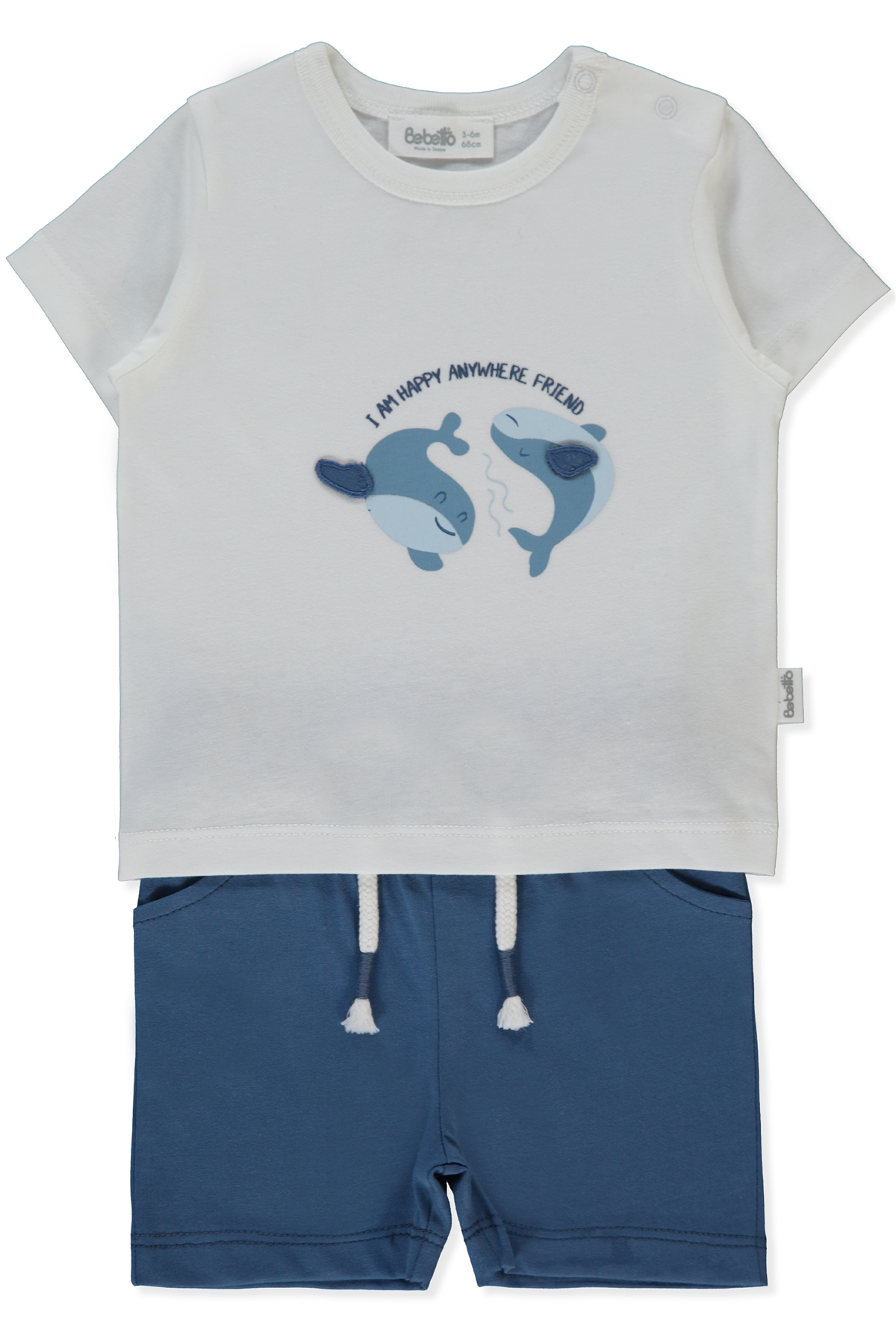 SÜPREM ŞORT 2Lİ TAKIM (HAPPY FISH) İNDİGO