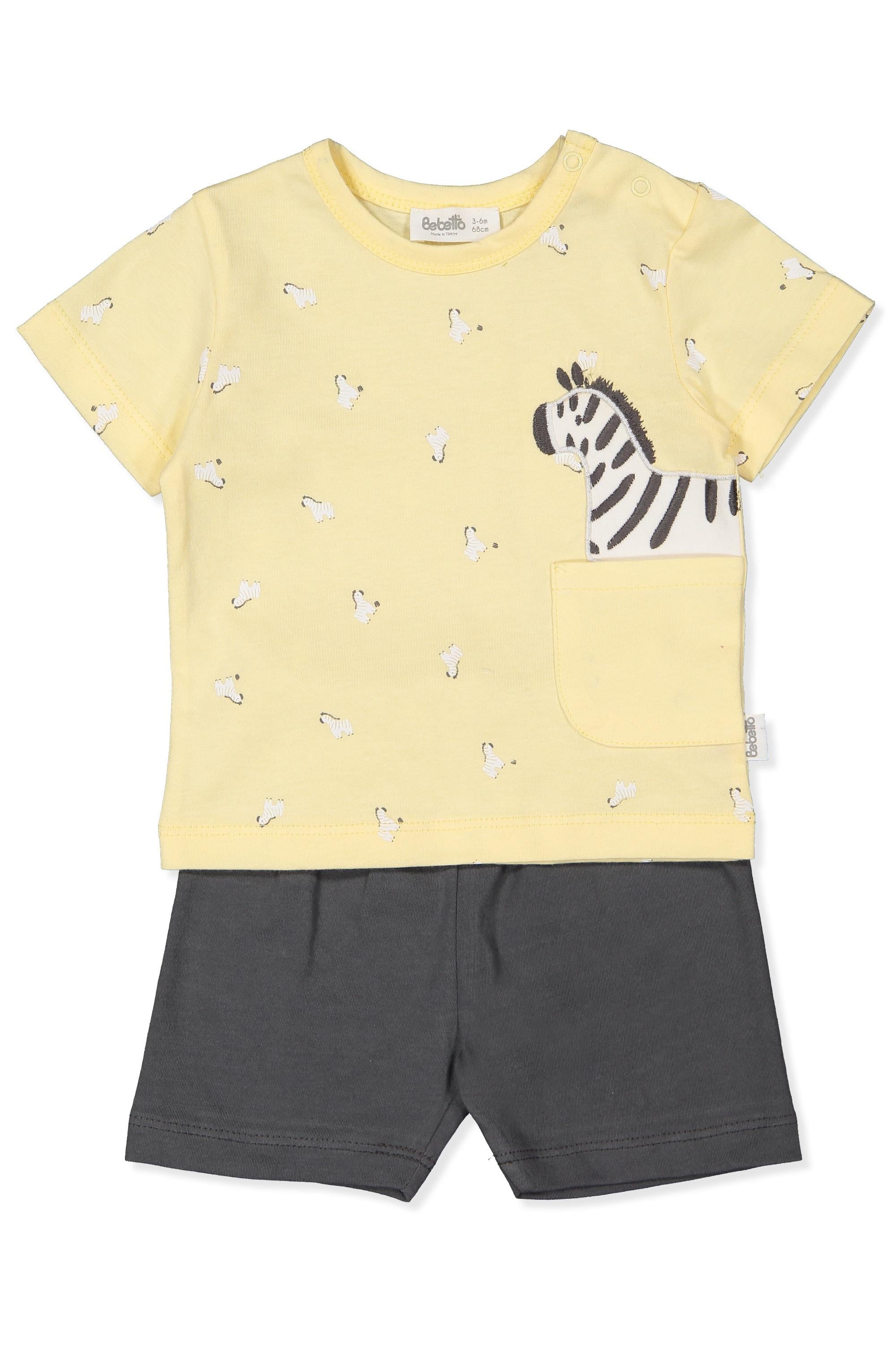 SÜPREM ŞORT 2Lİ TAKIM (WALKING ZEBRAS) SARI