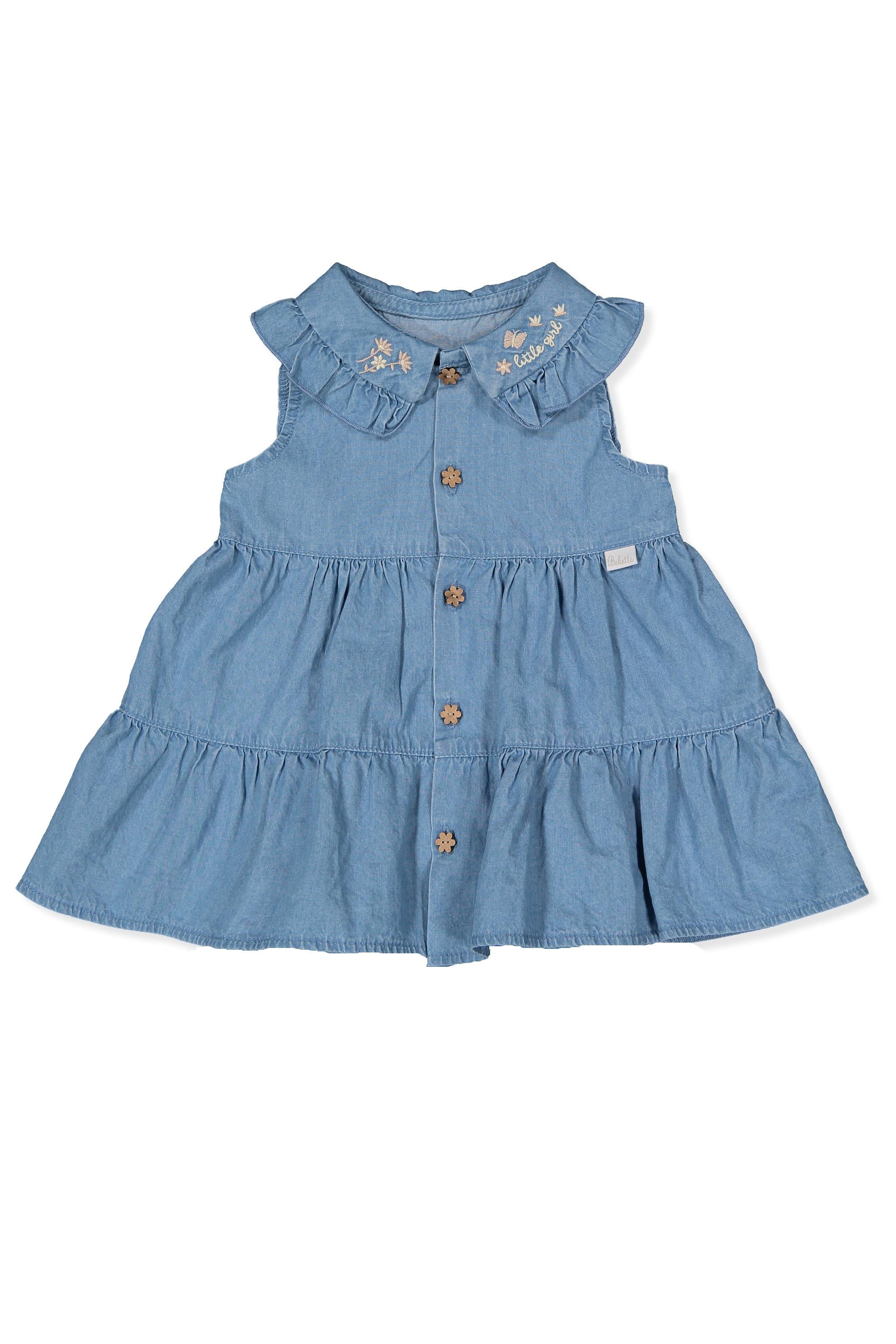 TENCEL ELBİSE (TINY FLOWERS) AÇIK MAVİ