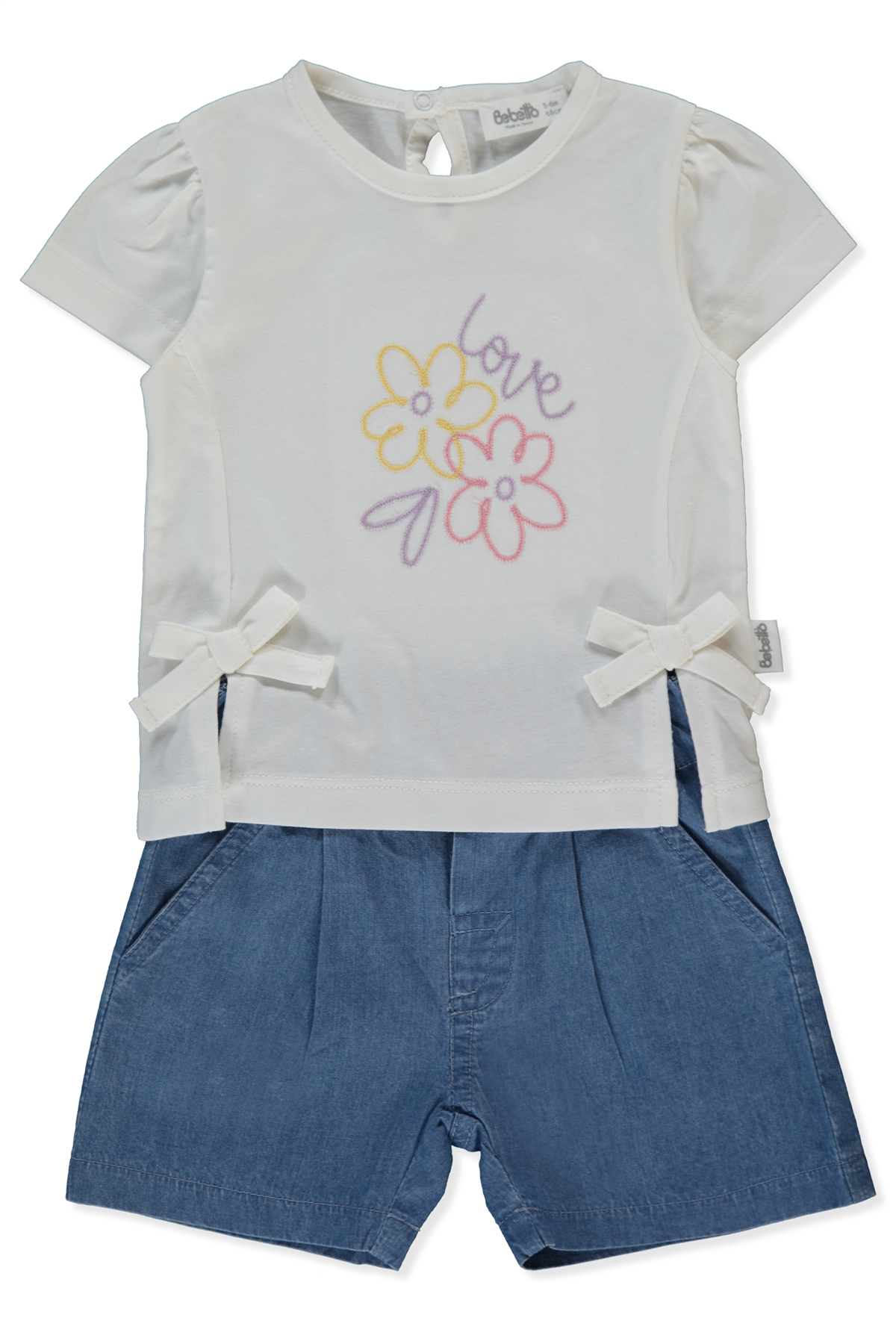 TENCEL ŞORT 2Lİ TAKIM (FLOWER GIRL) MAVİ