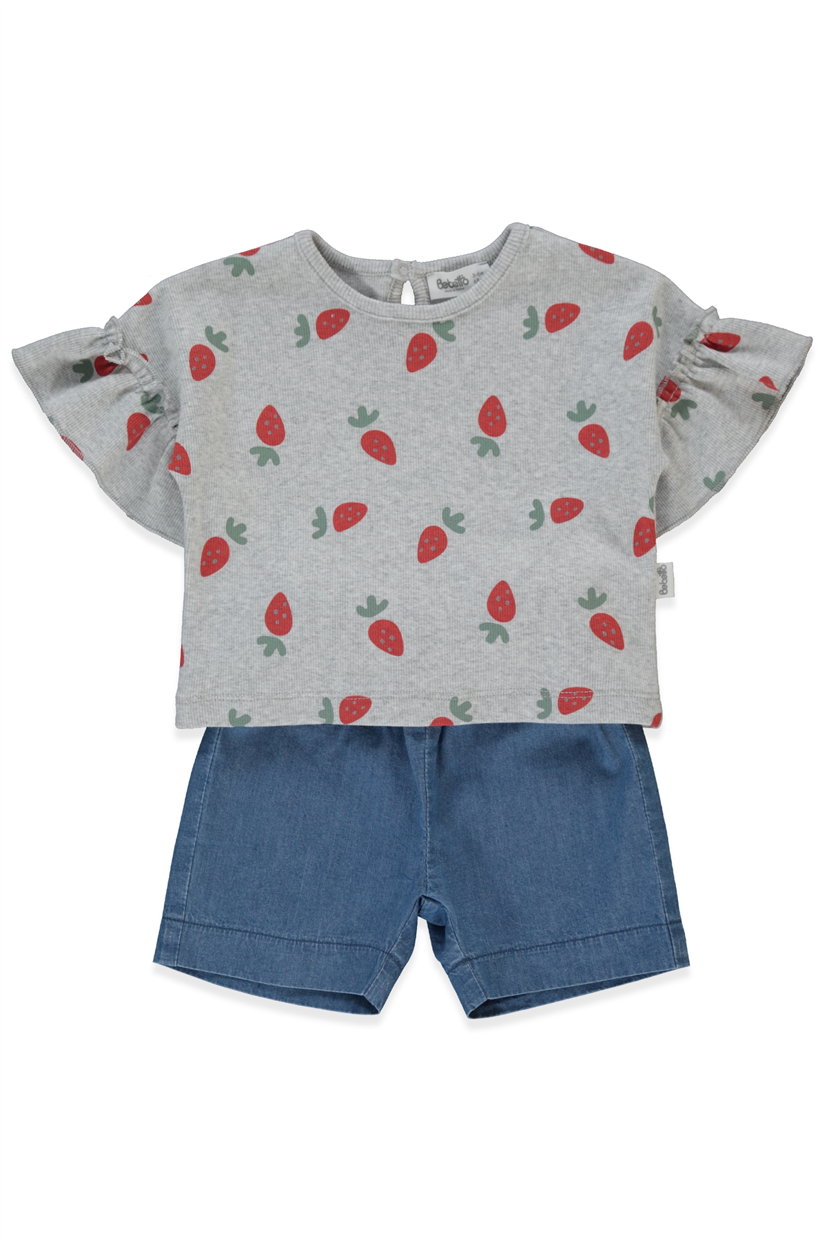 TENCEL ŞORT 2Lİ TAKIM (STRAWBERRY) GRİ MELANJ